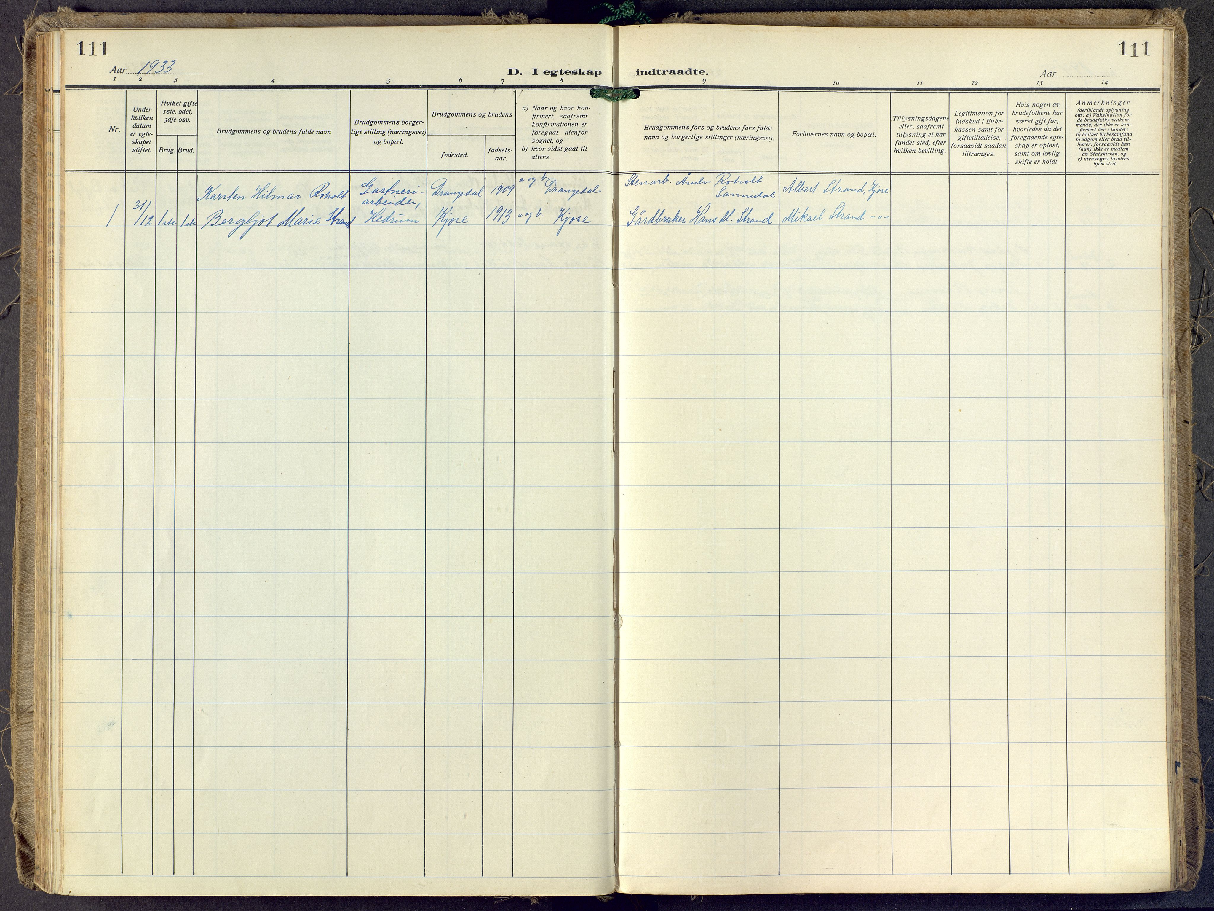 Brunlanes kirkebøker, SAKO/A-342/F/Fd/L0002: Parish register (official) no. IV 2, 1918-1958, p. 111