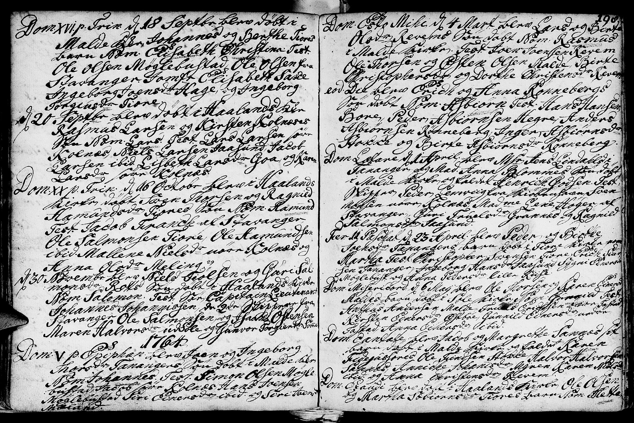 Håland sokneprestkontor, AV/SAST-A-101802/001/30BA/L0002: Parish register (official) no. A 2, 1722-1794, p. 198