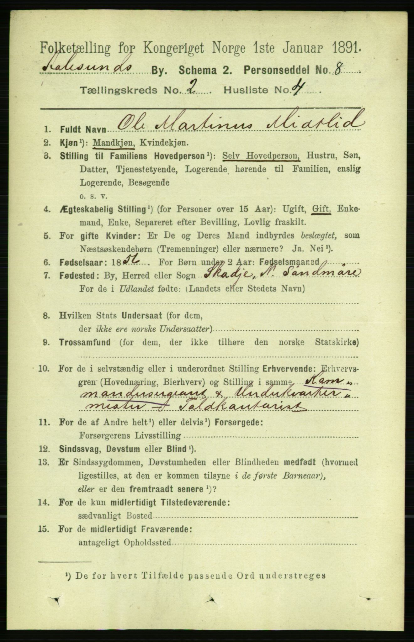 RA, 1891 census for 1501 Ålesund, 1891, p. 1771