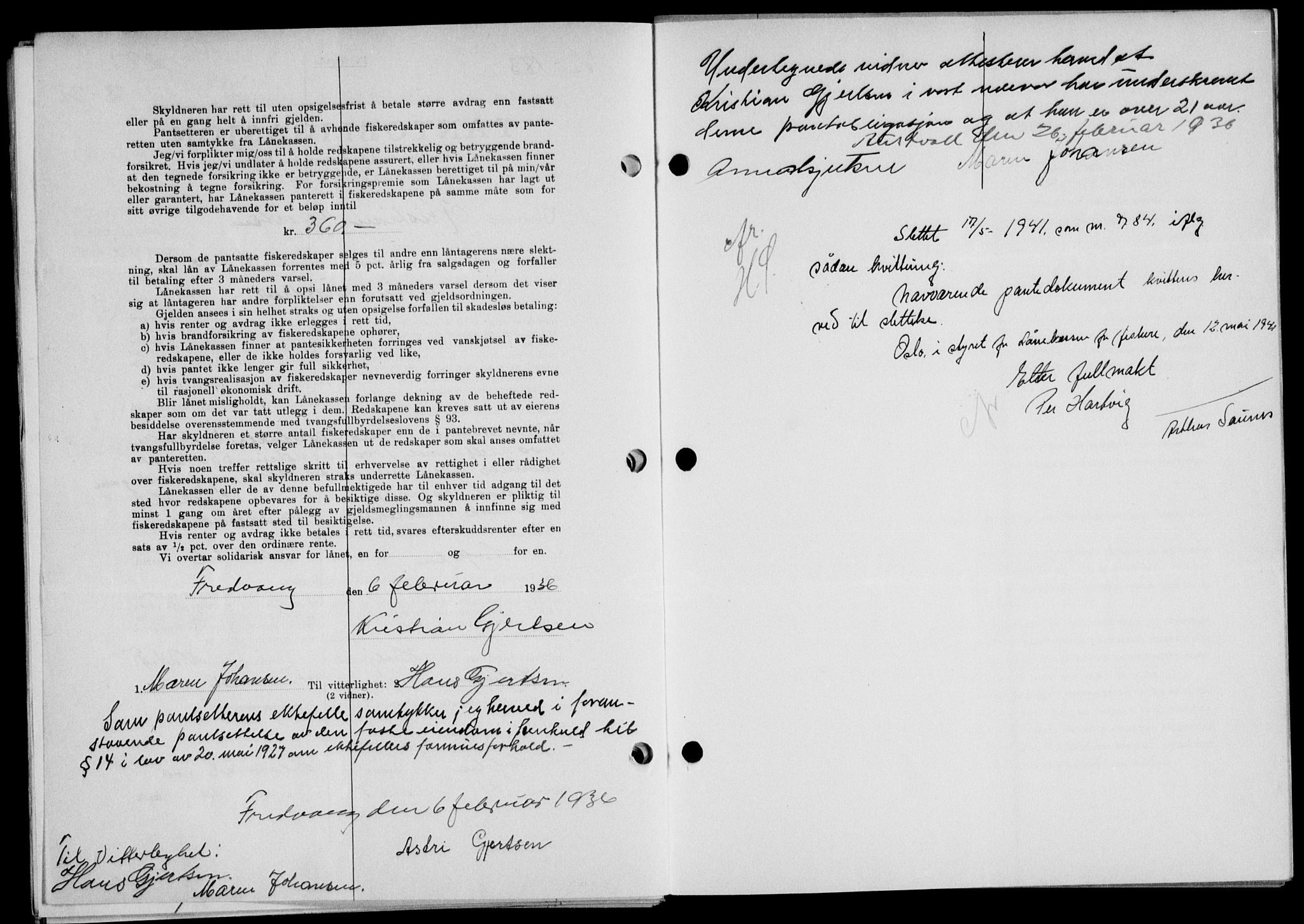 Lofoten sorenskriveri, SAT/A-0017/1/2/2C/L0033b: Mortgage book no. 33b, 1936-1936, Diary no: : 293/1936