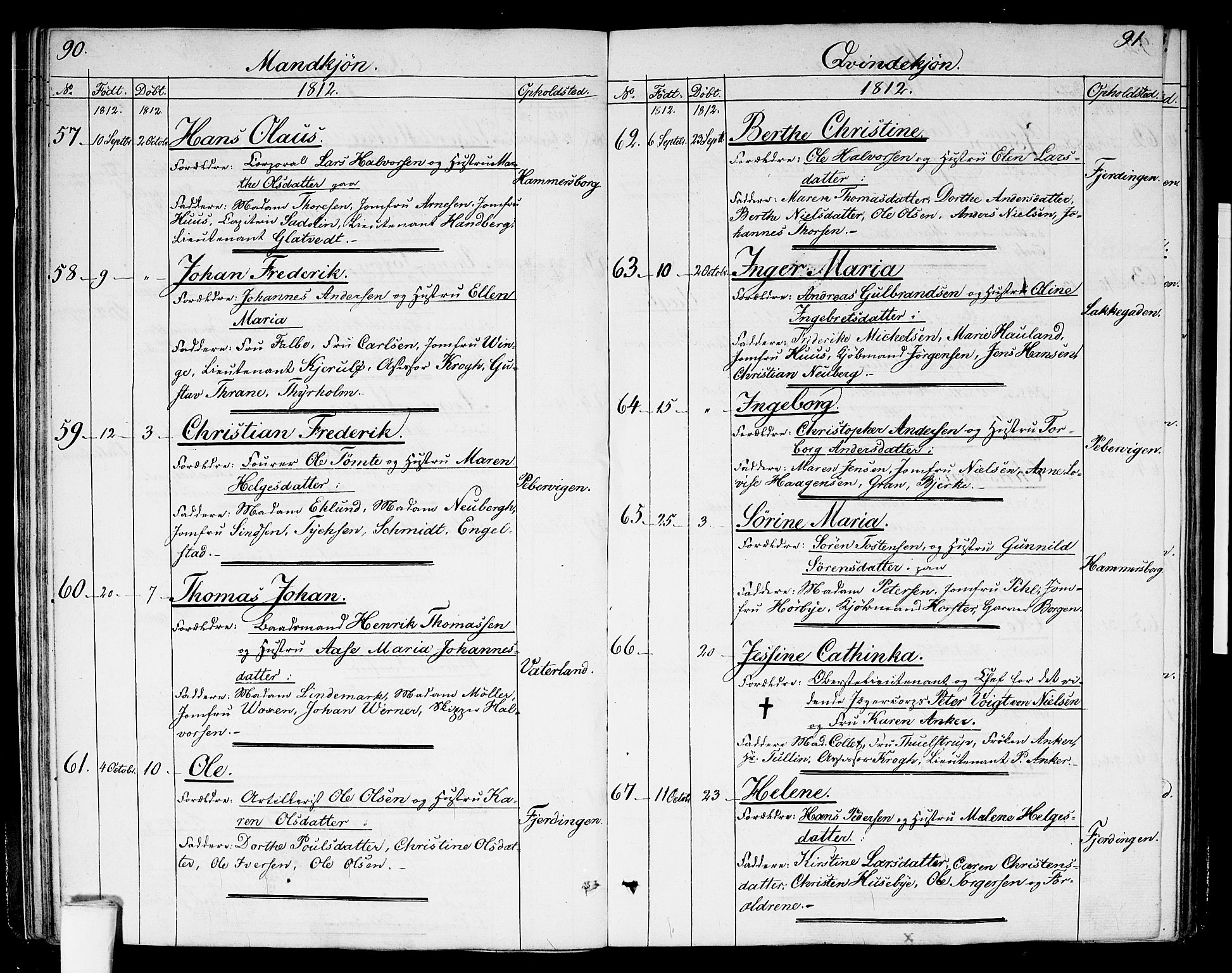 Garnisonsmenigheten Kirkebøker, SAO/A-10846/G/Ga/L0002: Parish register (copy) no. 2, 1810-1814, p. 90-91