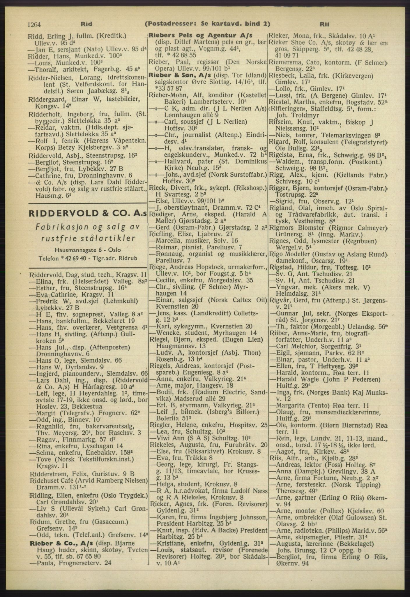 Kristiania/Oslo adressebok, PUBL/-, 1960-1961, p. 1264