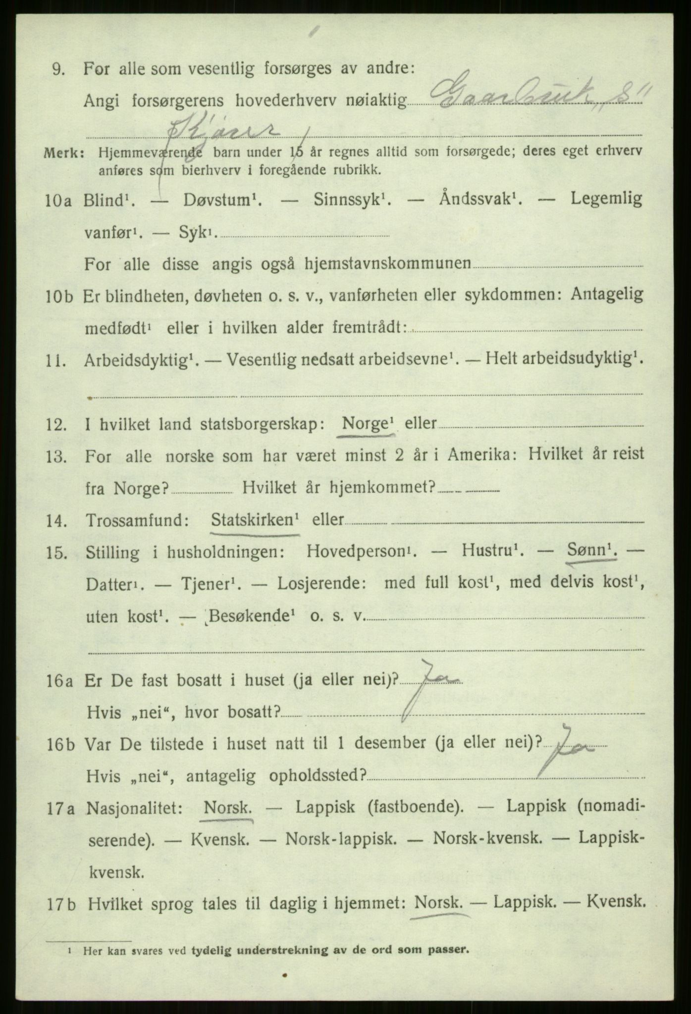 SATØ, 1920 census for Sørreisa, 1920, p. 2933