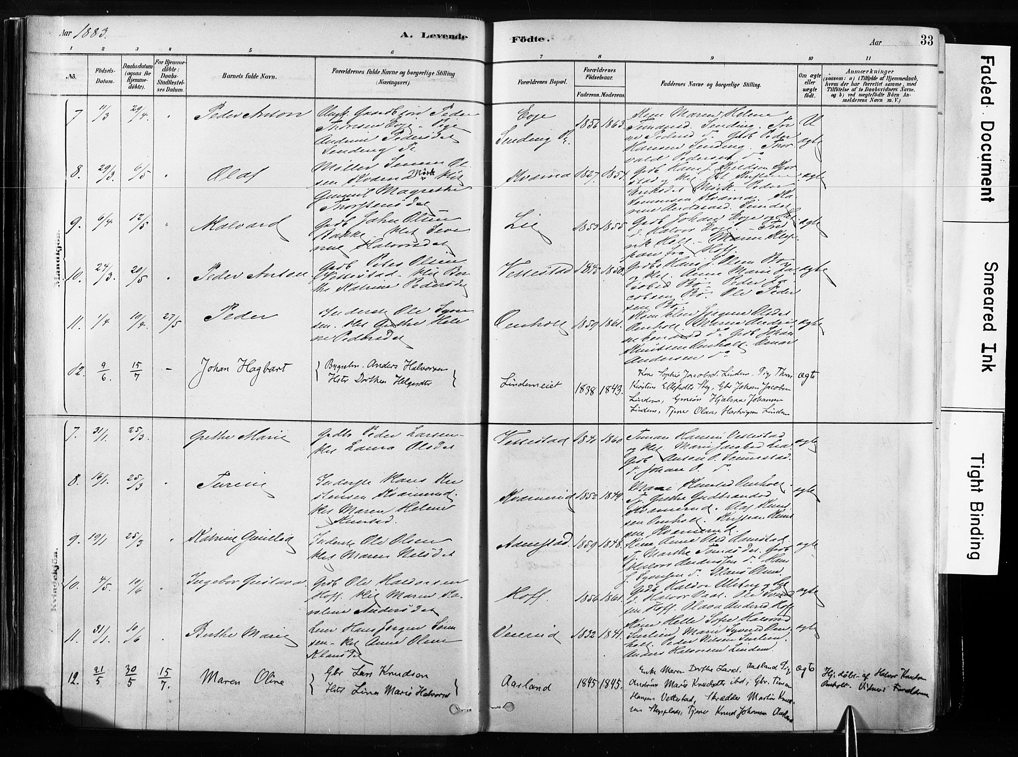 Sandsvær kirkebøker, AV/SAKO-A-244/F/Fb/L0001: Parish register (official) no. II 1, 1878-1906, p. 33