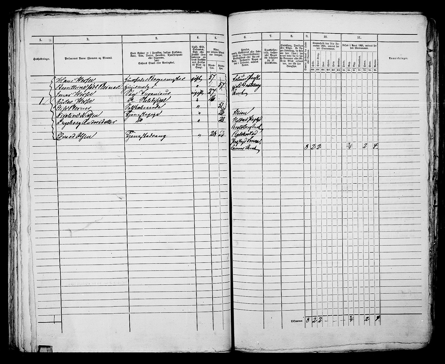 RA, 1865 census for Fredrikshald, 1865, p. 508