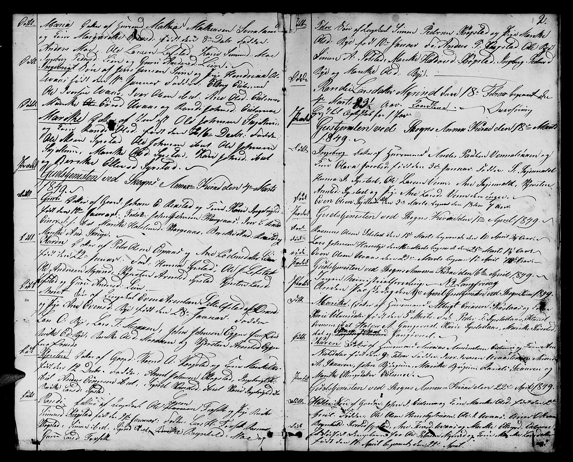 Ministerialprotokoller, klokkerbøker og fødselsregistre - Sør-Trøndelag, SAT/A-1456/667/L0797: Parish register (copy) no. 667C02, 1849-1867, p. 2