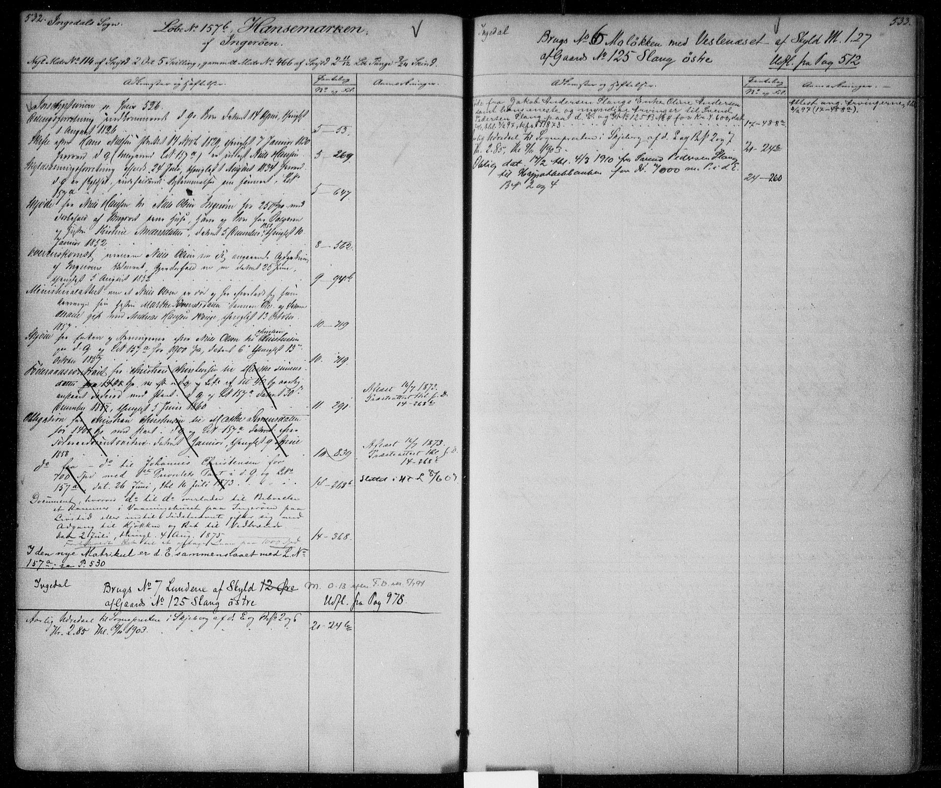 Idd og Marker sorenskriveri, AV/SAO-A-10283/G/Ga/Gac/L0002: Mortgage register no. II 2, 1848-1911, p. 532-533