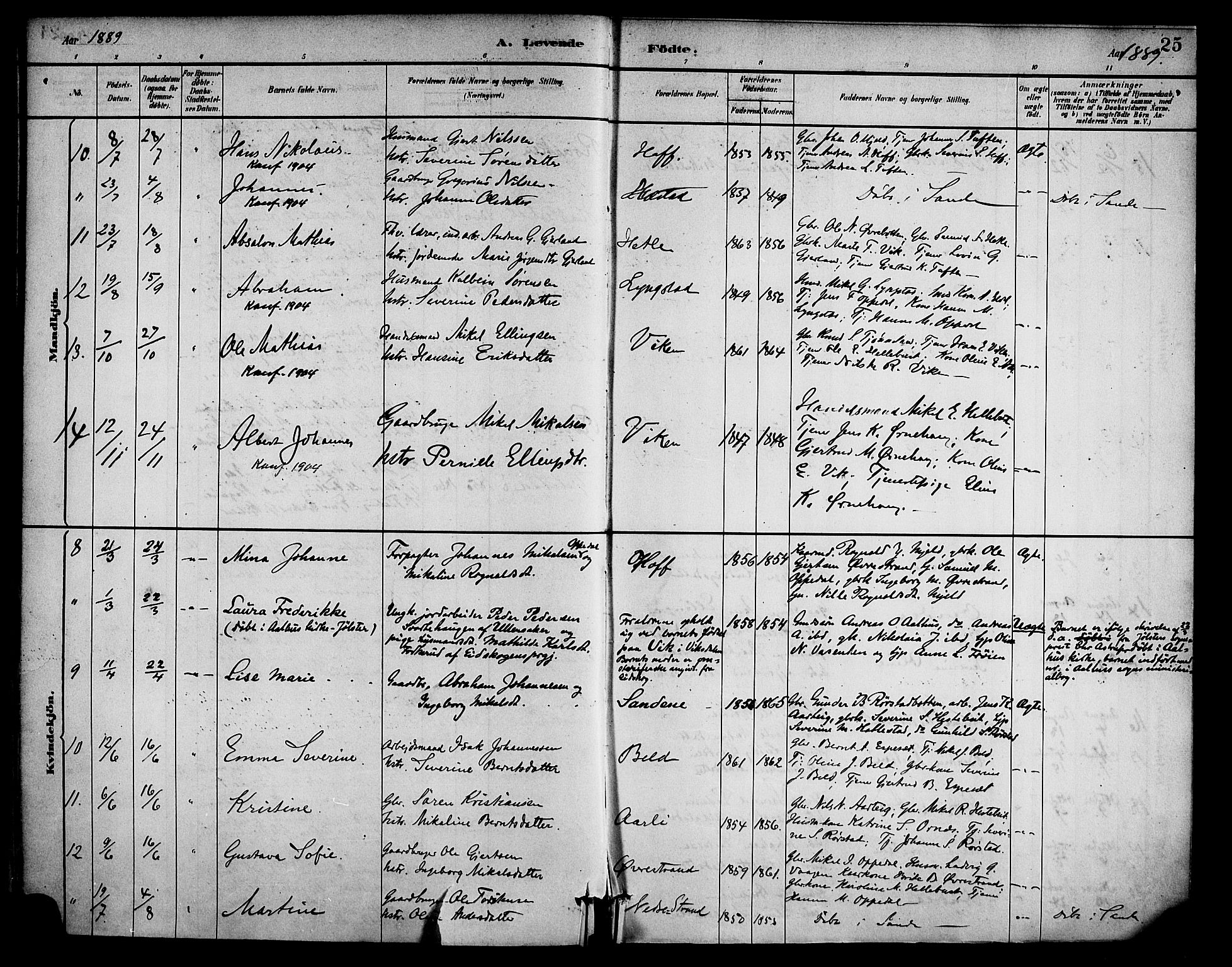 Gaular sokneprestembete, AV/SAB-A-80001/H/Haa: Parish register (official) no. D 1, 1882-1899, p. 25