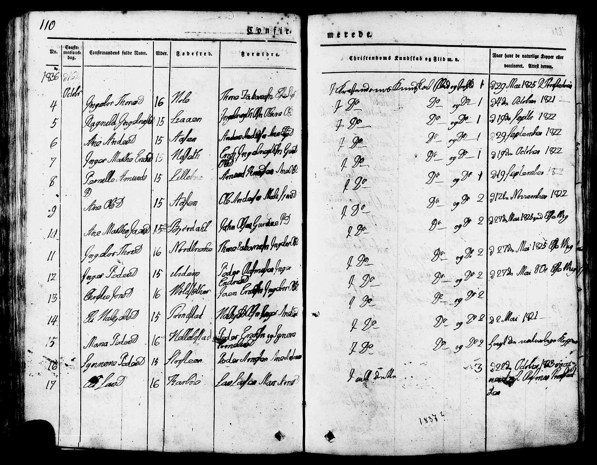 Ministerialprotokoller, klokkerbøker og fødselsregistre - Møre og Romsdal, AV/SAT-A-1454/517/L0221: Parish register (official) no. 517A01, 1827-1858, p. 110