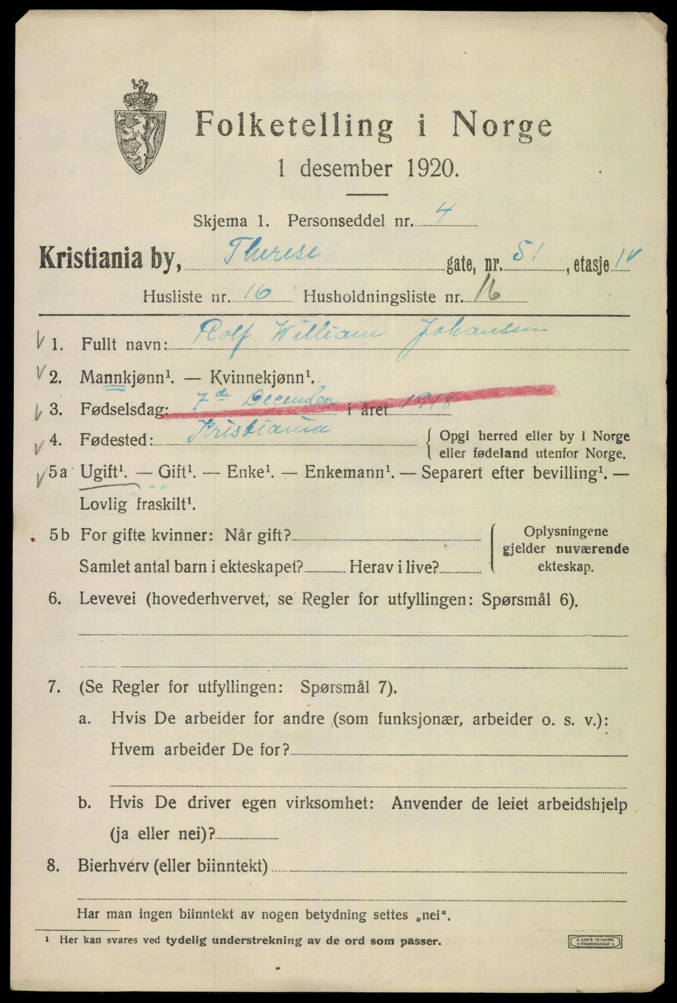 SAO, 1920 census for Kristiania, 1920, p. 570453