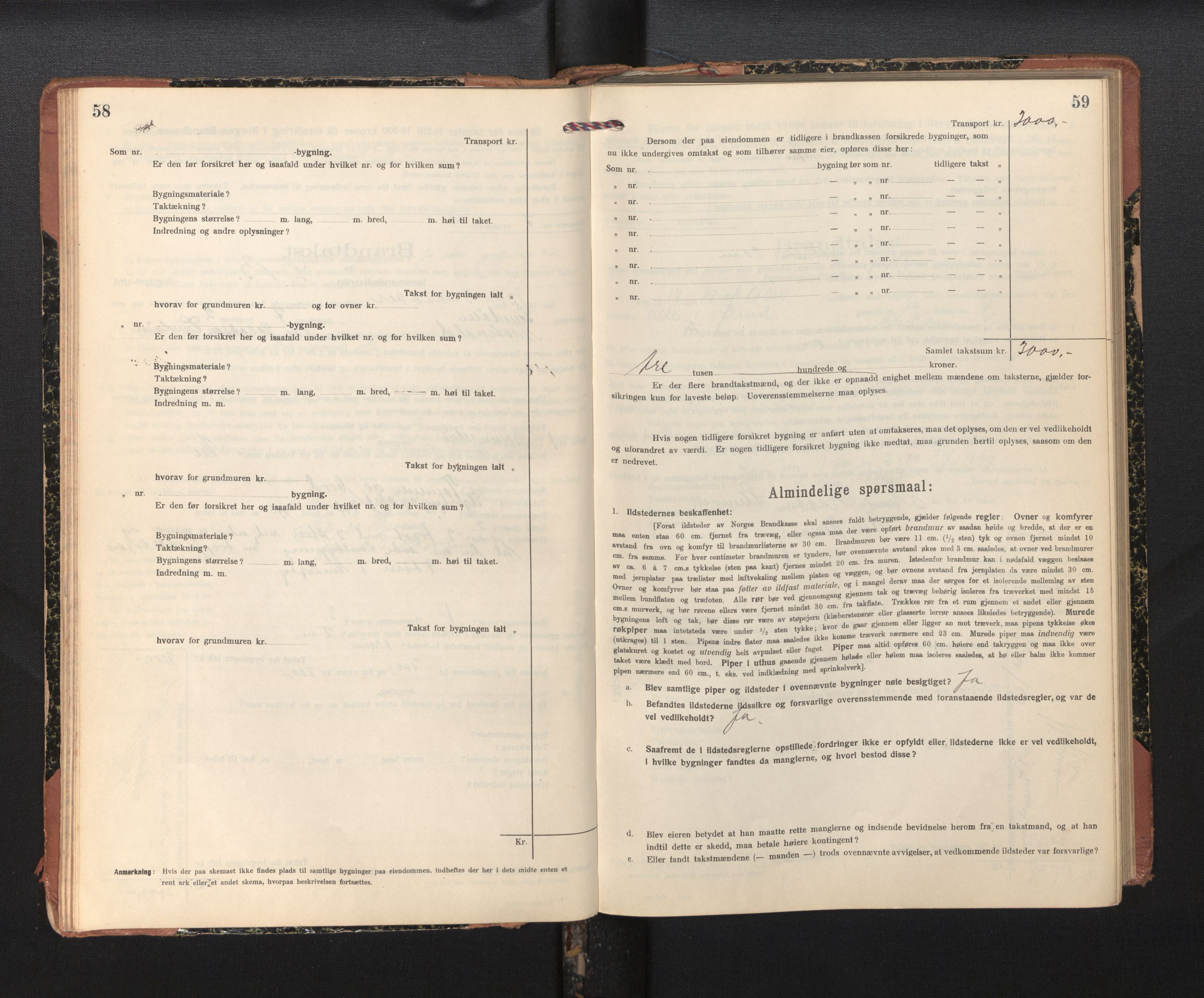 Lensmannen i Sund og Austevoll, SAB/A-35201/0012/L0004: Branntakstprotokoll, skjematakst, 1917-1949, p. 58-59