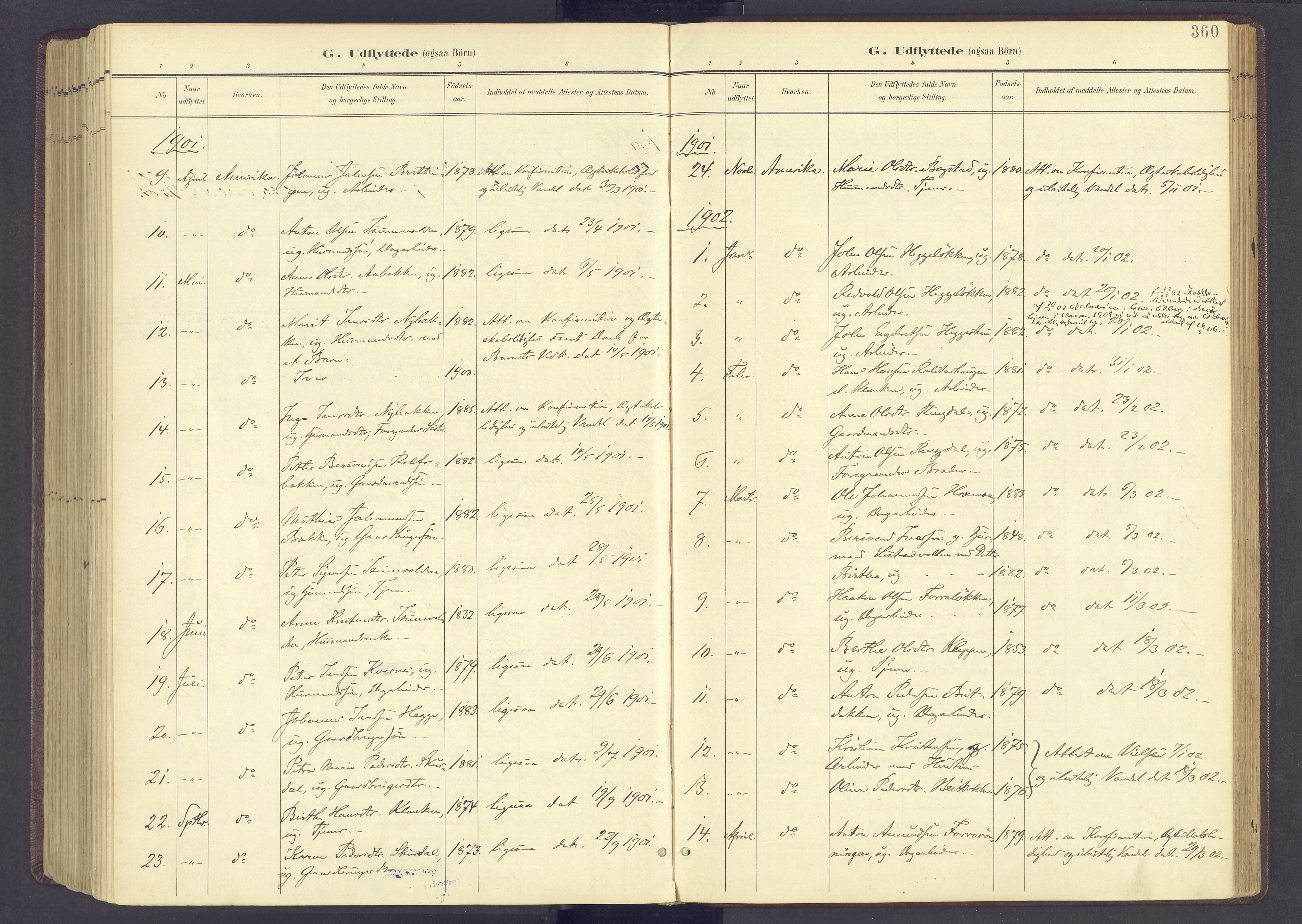 Sør-Fron prestekontor, AV/SAH-PREST-010/H/Ha/Haa/L0004: Parish register (official) no. 4, 1898-1919, p. 360