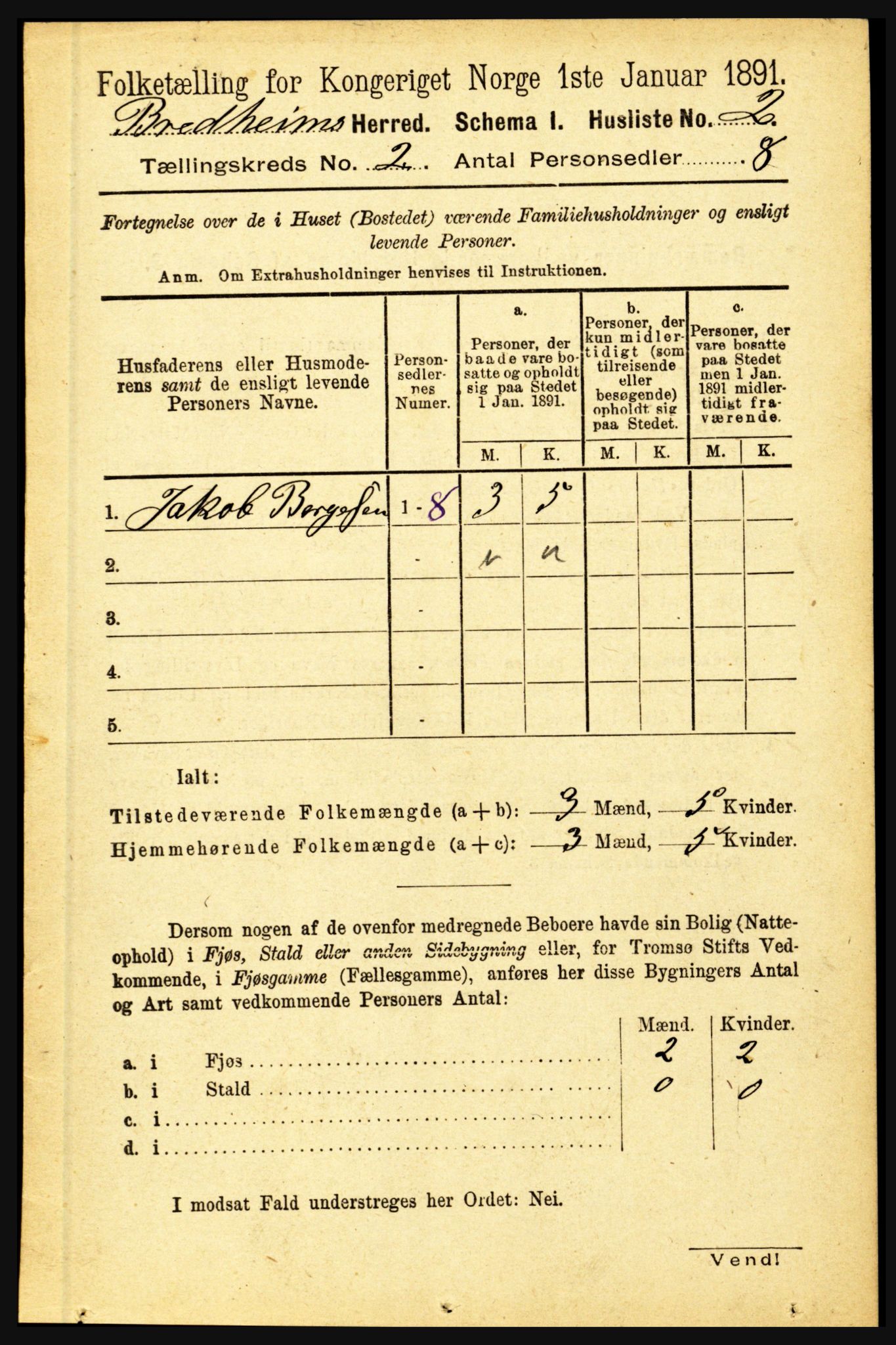 RA, 1891 census for 1446 Breim, 1891, p. 300