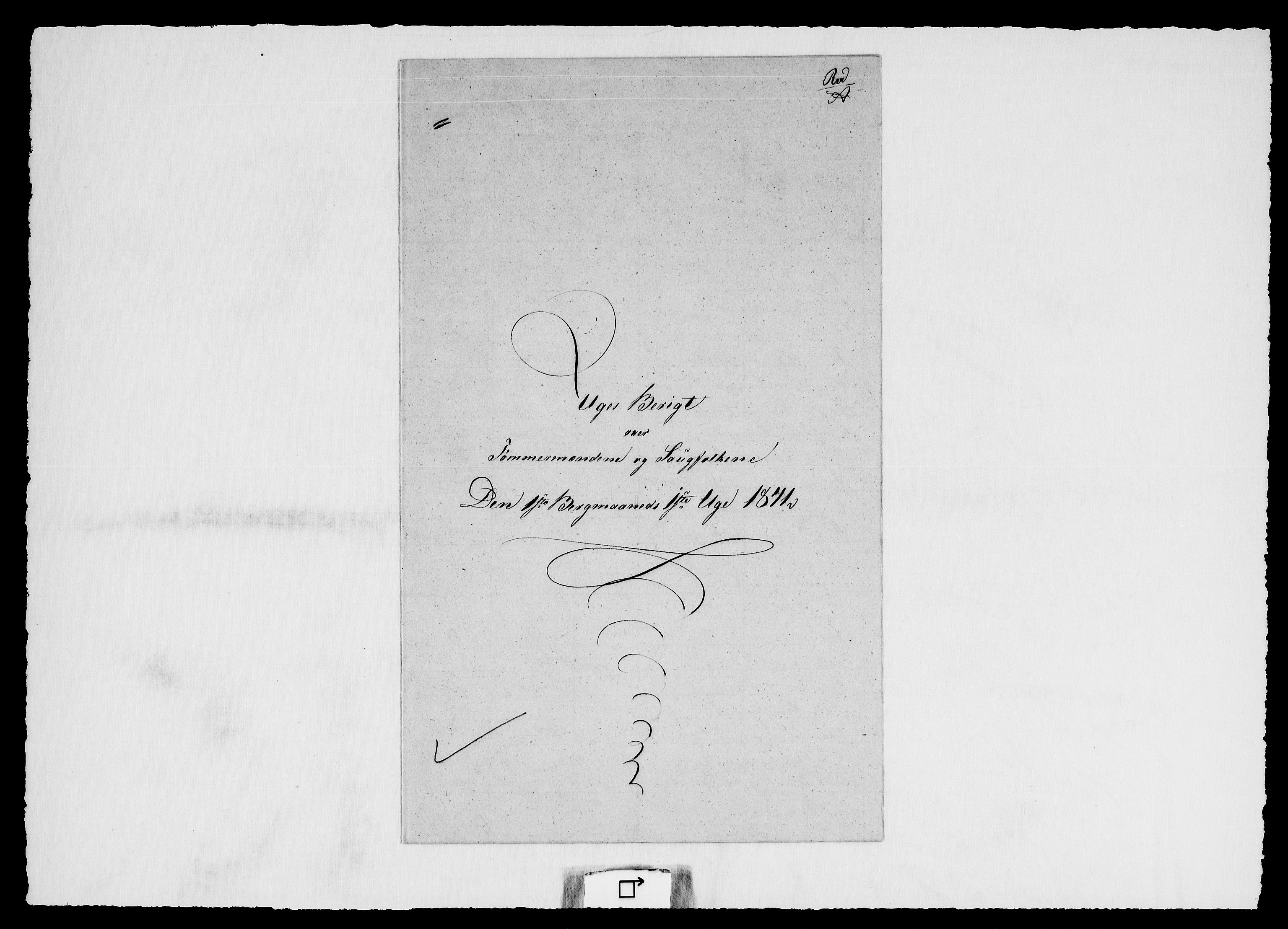 Modums Blaafarveværk, RA/PA-0157/G/Ge/L0361/0001: -- / Ukeberigt for tømmermennene, 1841-1848, p. 2