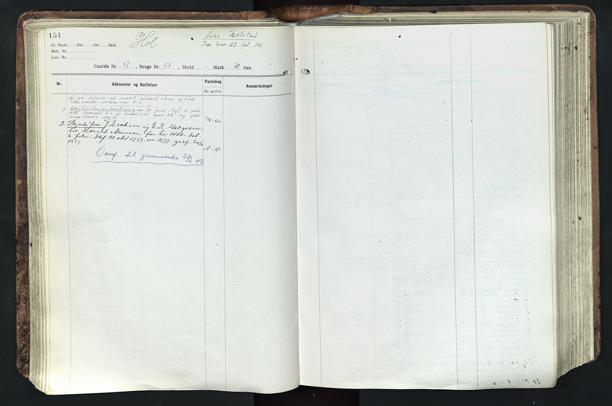 Solør tingrett, AV/SAH-TING-008/H/Ha/Hak/L0003: Mortgage register no. III, 1900-1935, p. 154