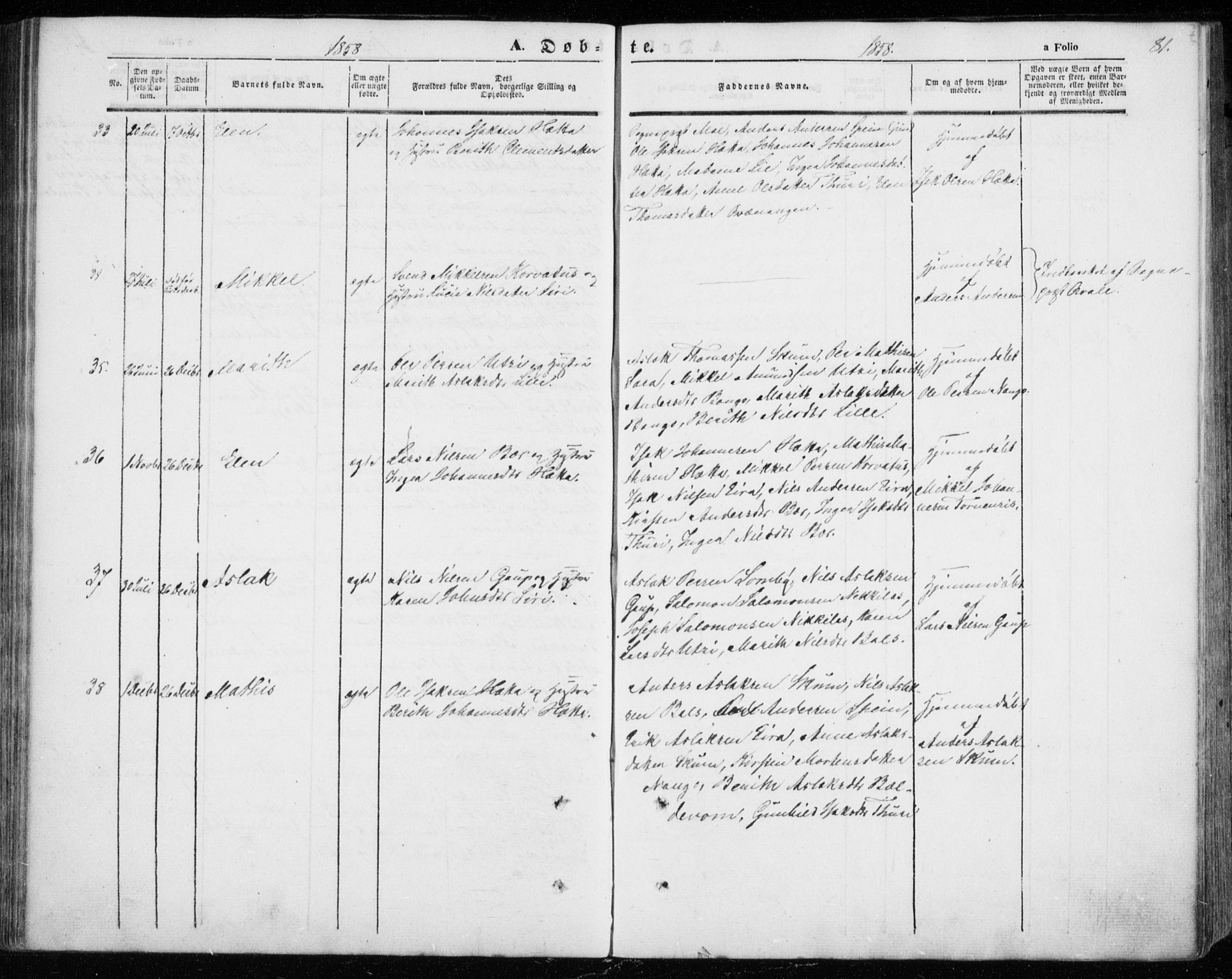 Kautokeino sokneprestembete, AV/SATØ-S-1340/H/Ha/L0002.kirke: Parish register (official) no. 2, 1843-1861, p. 81