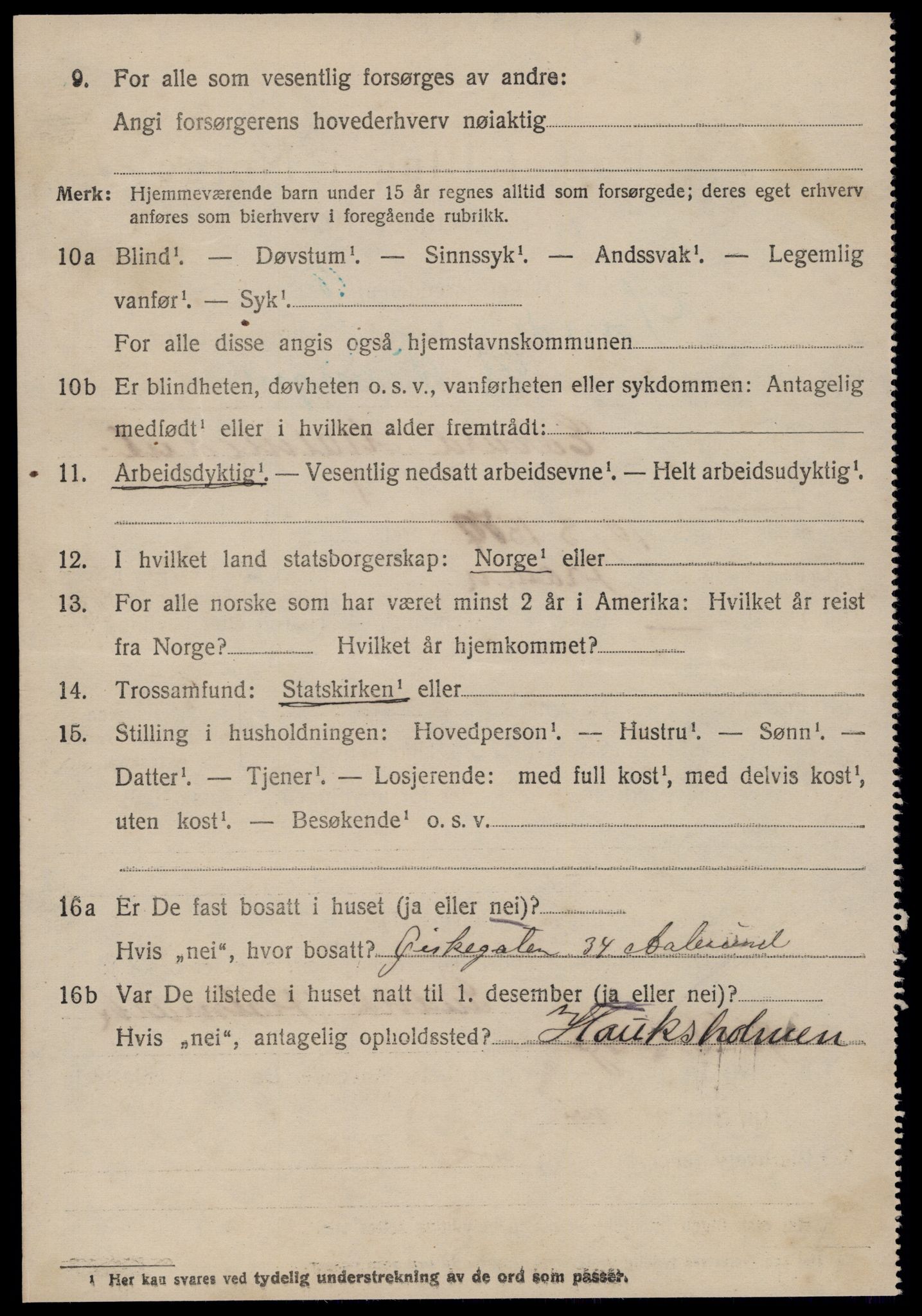 SAT, 1920 census for Sande (MR), 1920, p. 4267