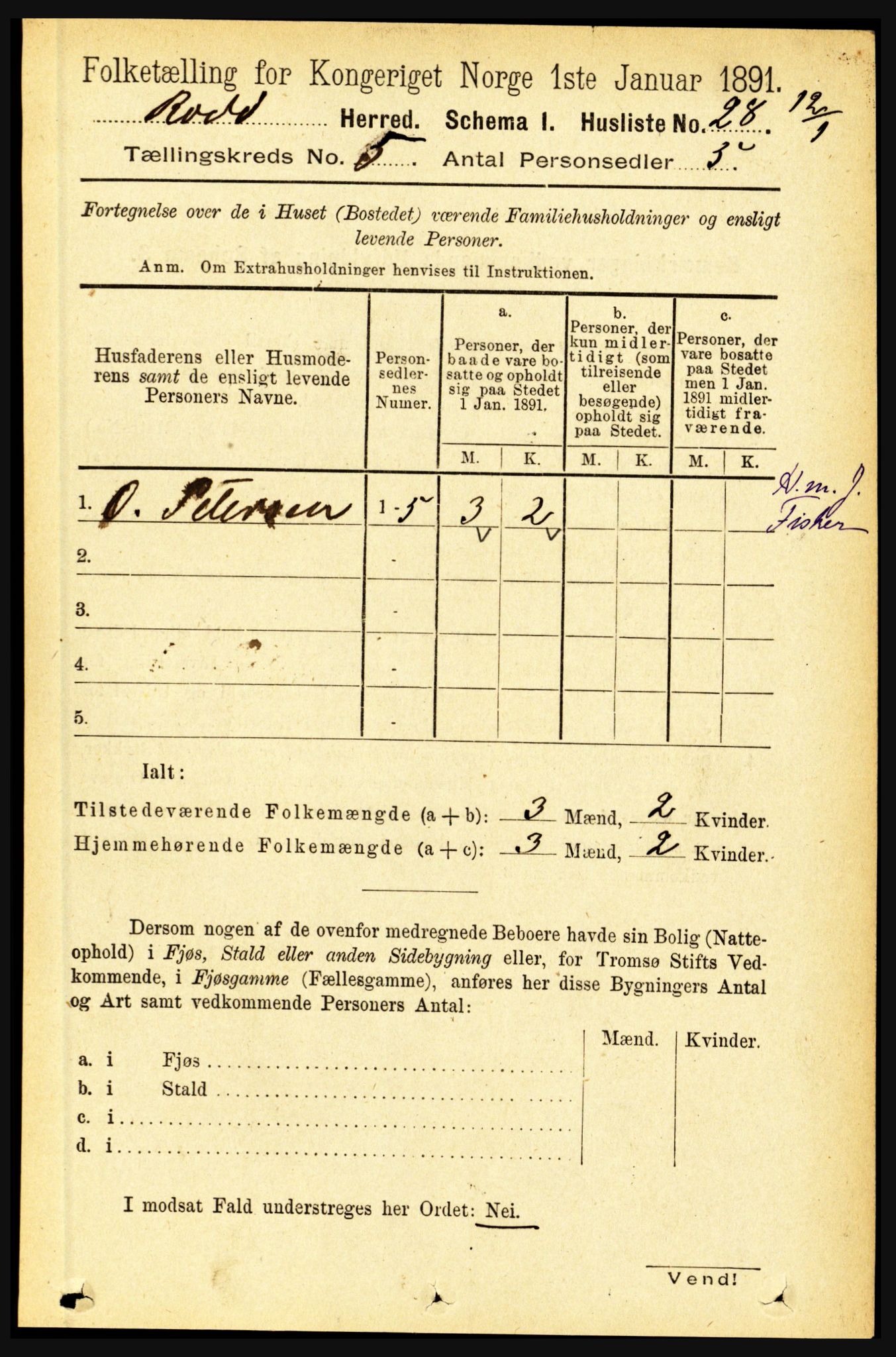 RA, 1891 census for 1836 Rødøy, 1891, p. 2374