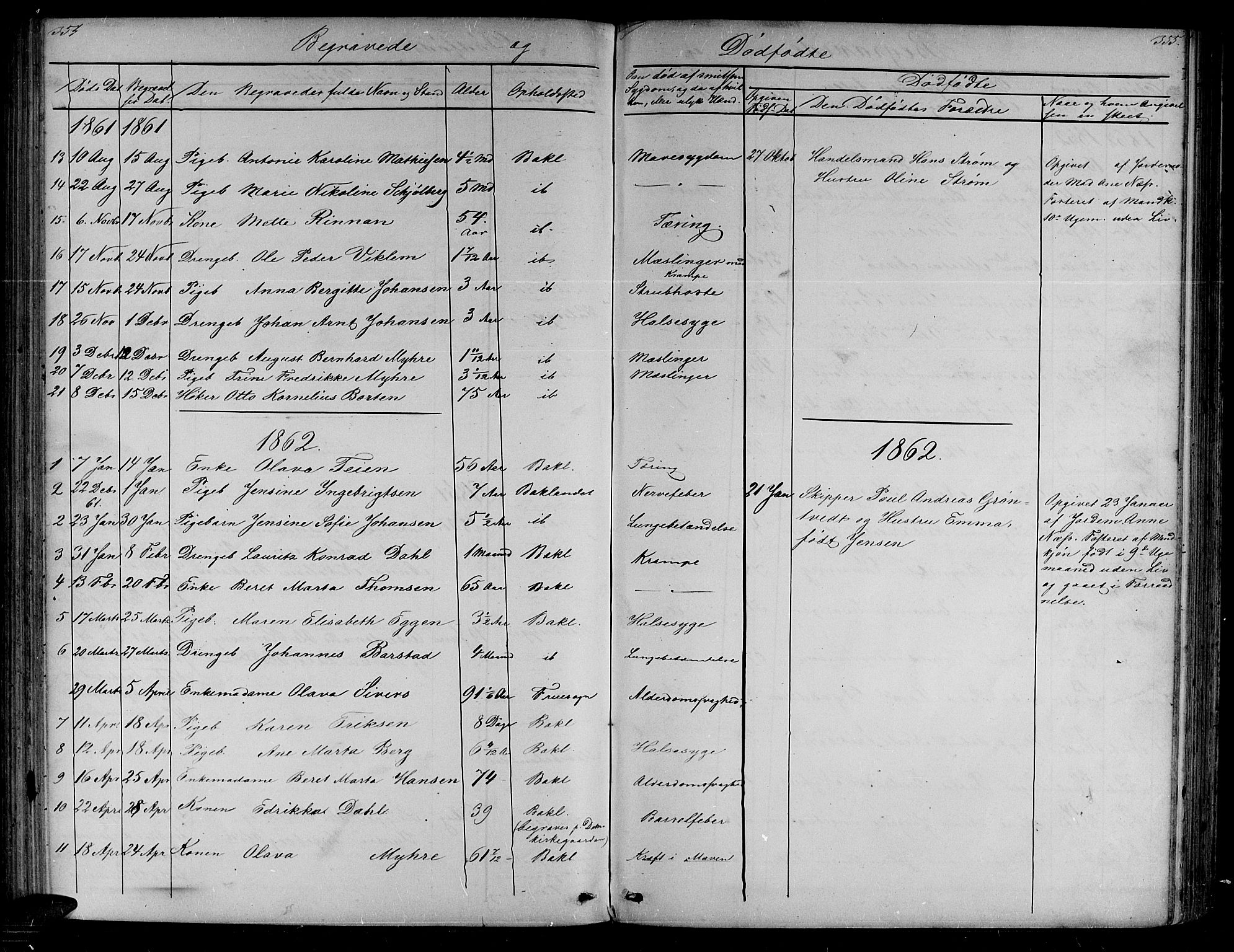 Ministerialprotokoller, klokkerbøker og fødselsregistre - Sør-Trøndelag, SAT/A-1456/604/L0219: Parish register (copy) no. 604C02, 1851-1869, p. 354-355