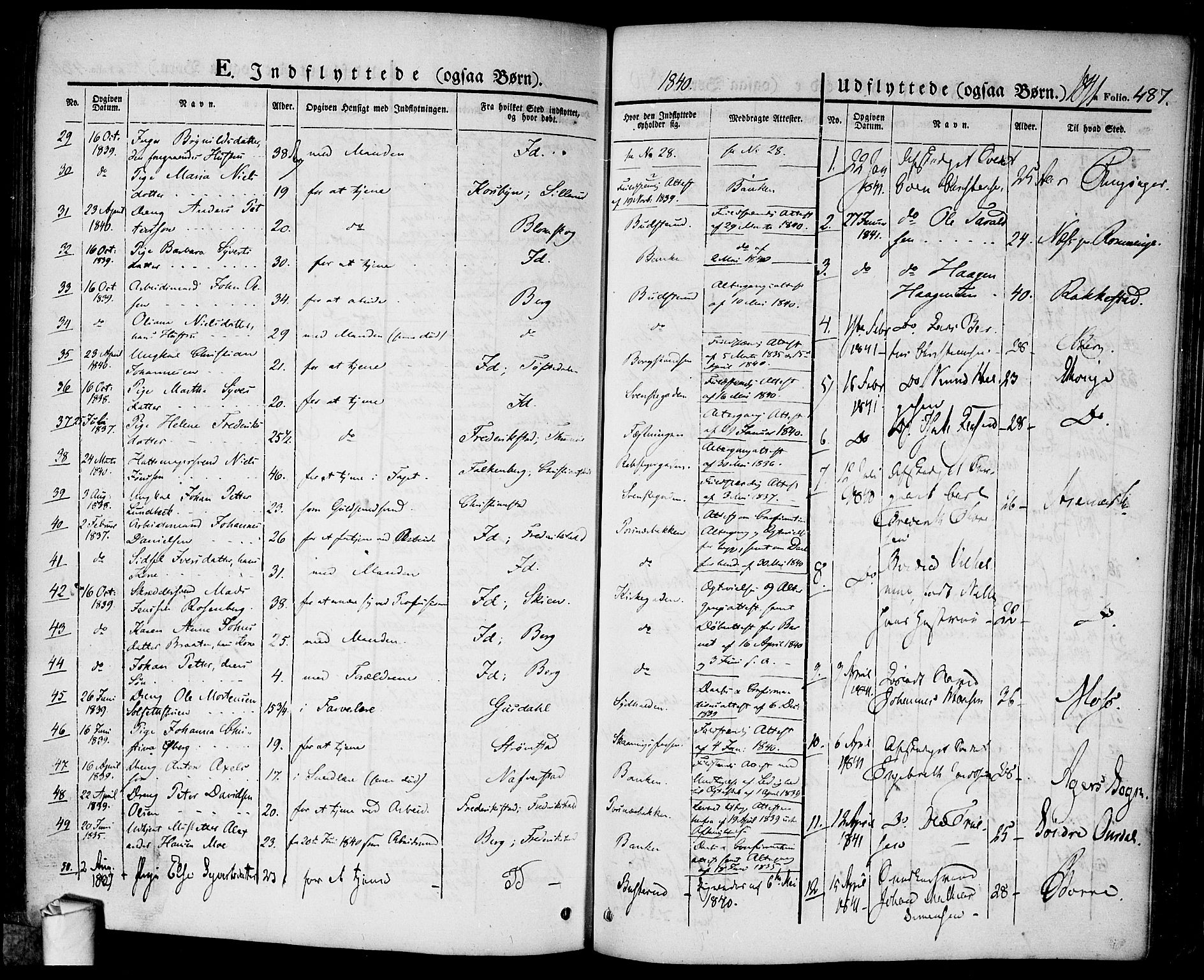 Halden prestekontor Kirkebøker, SAO/A-10909/F/Fa/L0005: Parish register (official) no. I 5, 1834-1845, p. 487