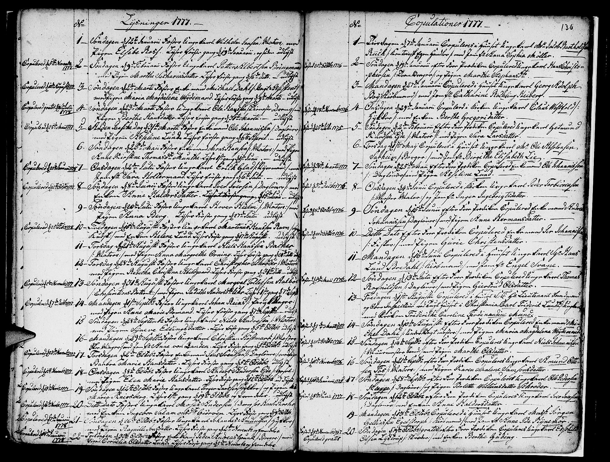 Nykirken Sokneprestembete, AV/SAB-A-77101/H/Haa/L0007: Parish register (official) no. A 7, 1719-1781, p. 136