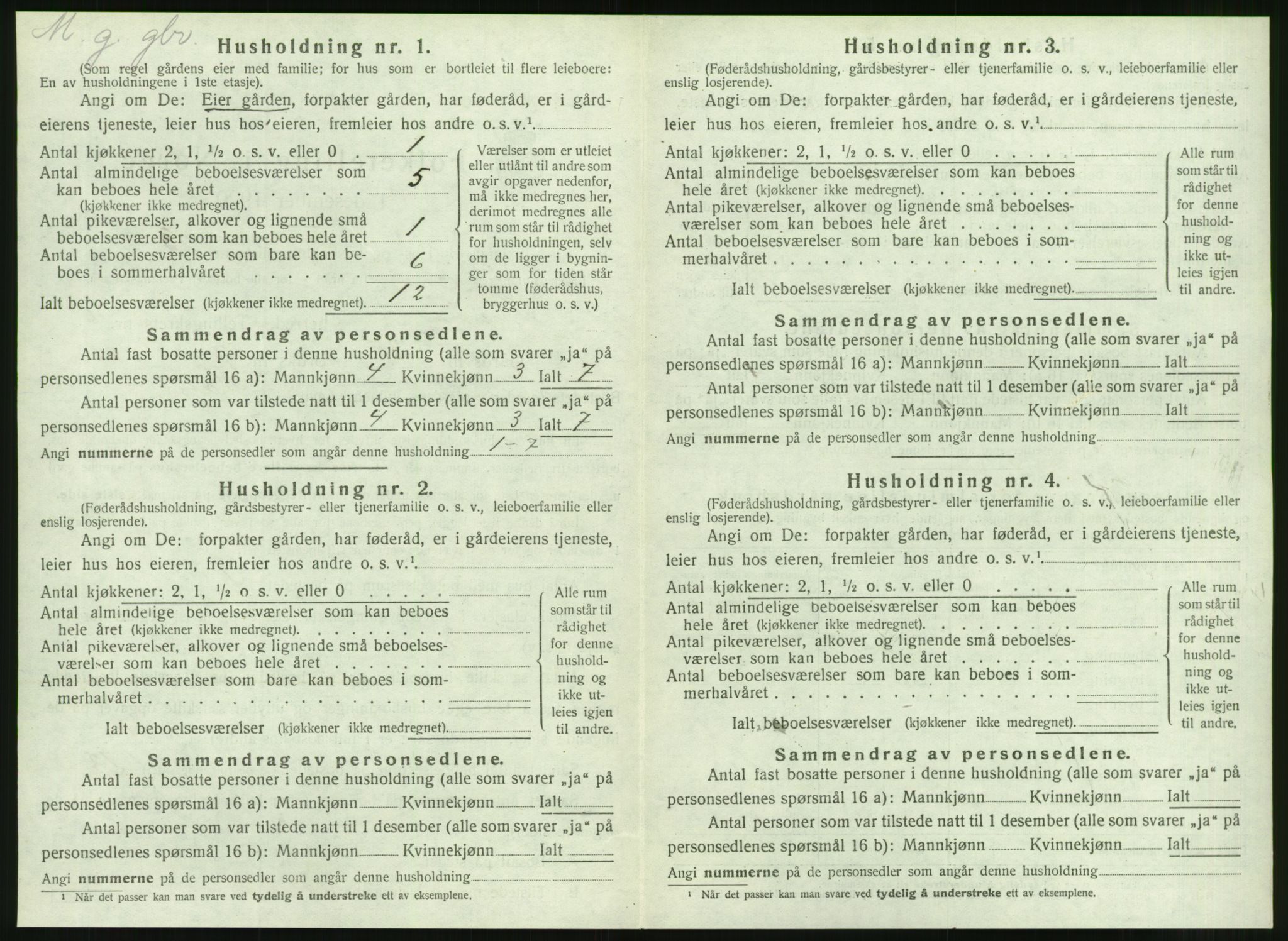 SAT, 1920 census for Tustna, 1920, p. 436