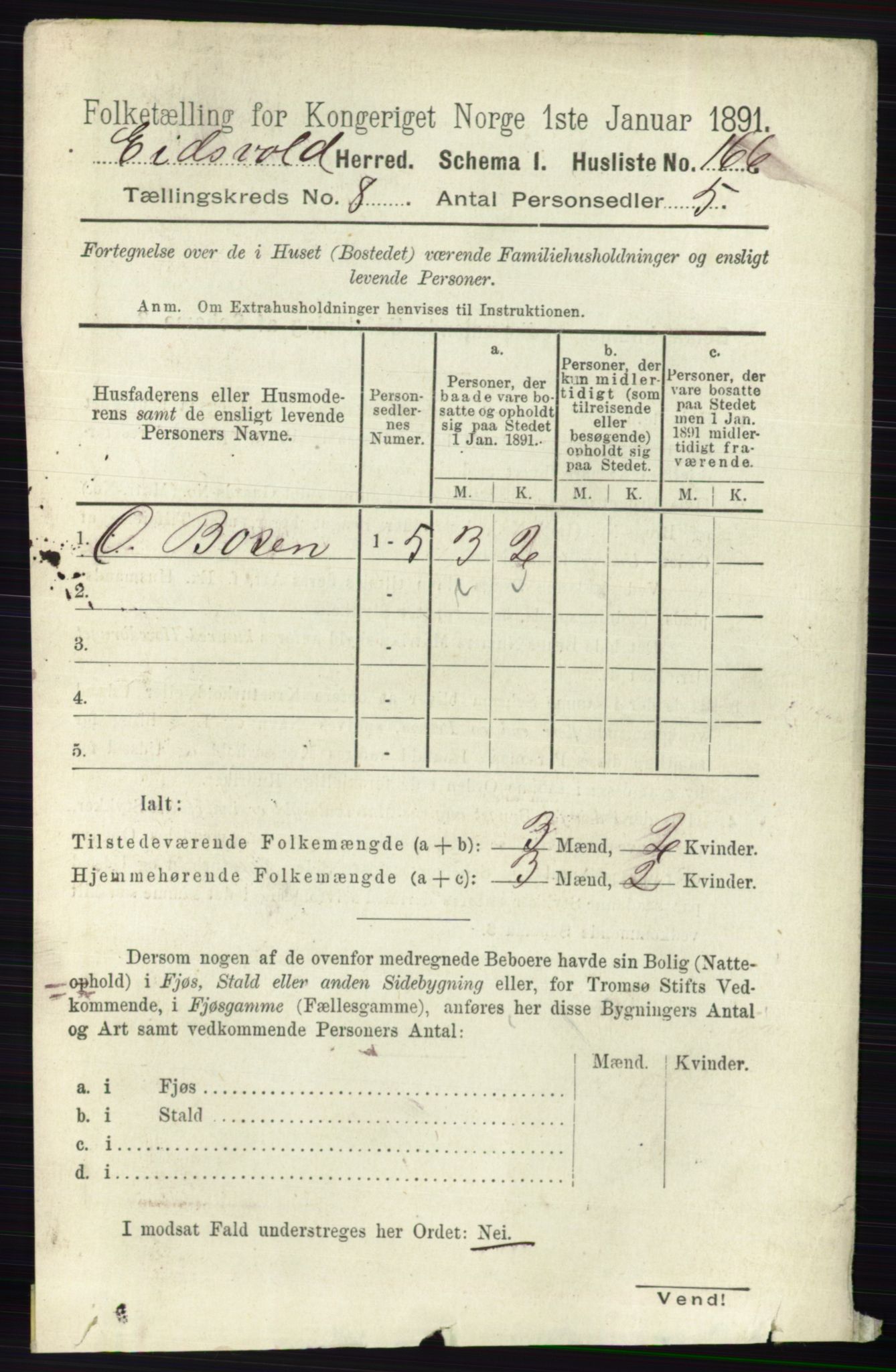 RA, 1891 census for 0237 Eidsvoll, 1891, p. 5272