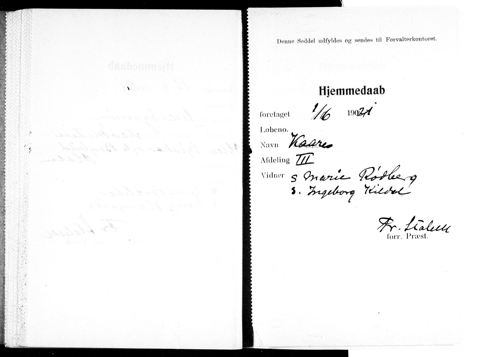 Ullevål sykehus prestekontor Kirkebøker, AV/SAO-A-10542a/K/Ka/L0004: Baptism register no. 4, 1906-1926