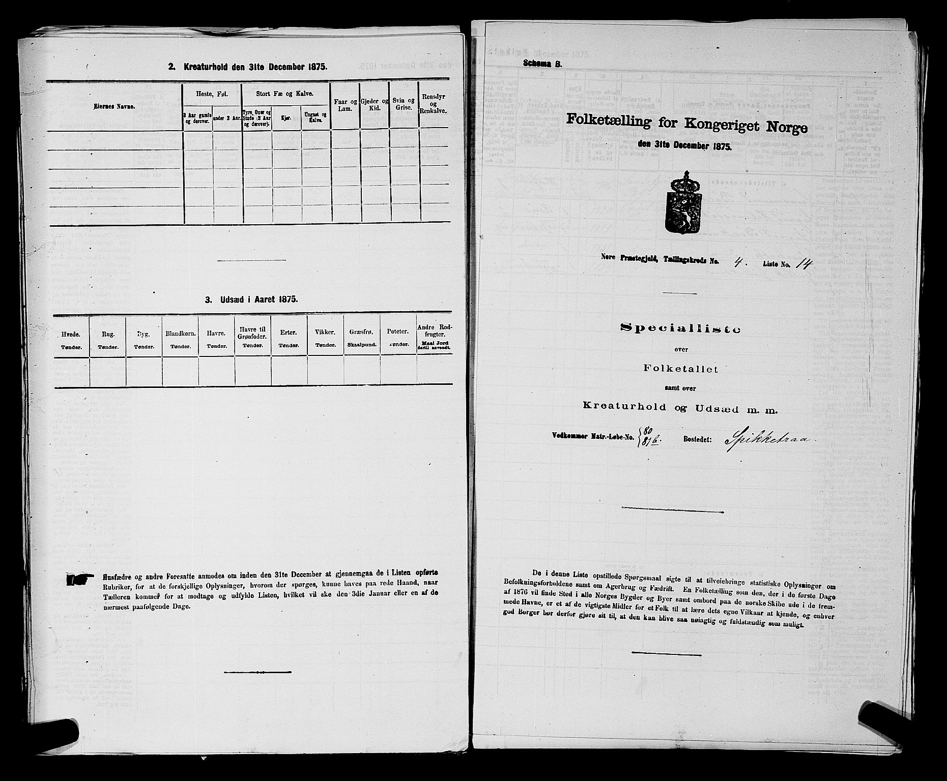 SAKO, 1875 census for 0633P Nore, 1875, p. 592