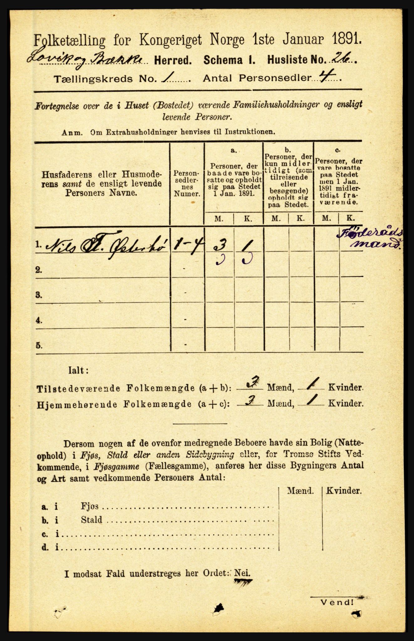 RA, 1891 census for 1415 Lavik og Brekke, 1891, p. 58