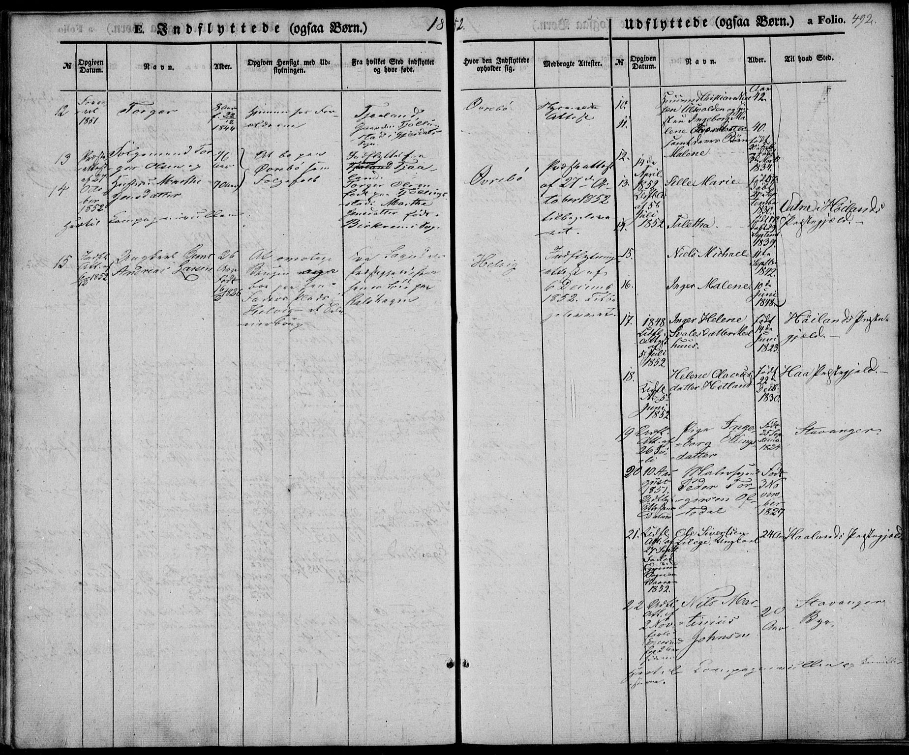 Eigersund sokneprestkontor, SAST/A-101807/S08/L0013: Parish register (official) no. A 12.2, 1850-1865, p. 492