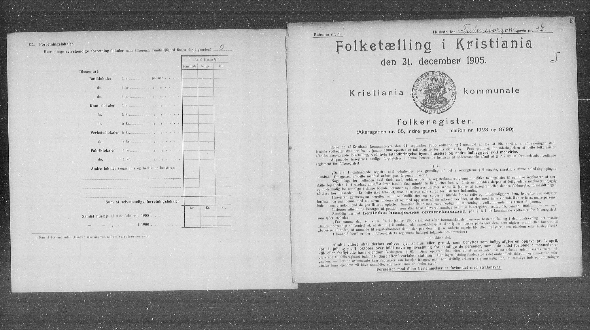 OBA, Municipal Census 1905 for Kristiania, 1905, p. 13204