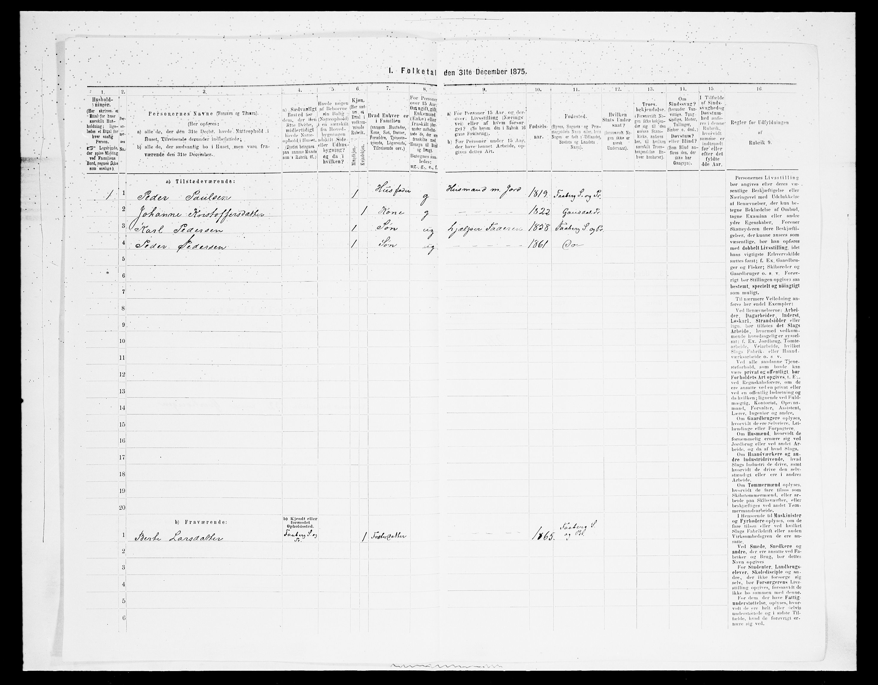 SAH, 1875 census for 0524L Fåberg/Fåberg og Lillehammer, 1875, p. 1259