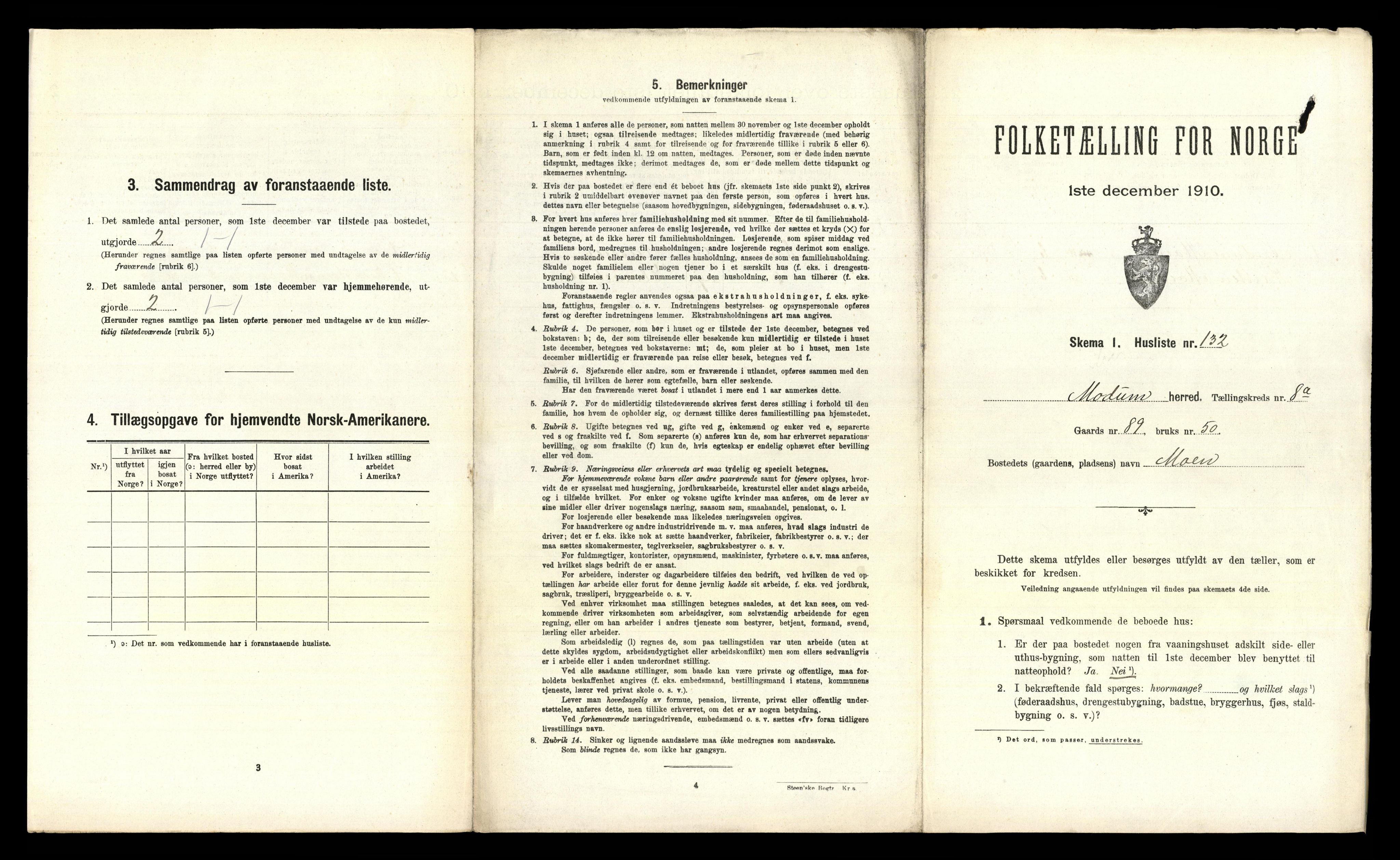 RA, 1910 census for Modum, 1910, p. 1430