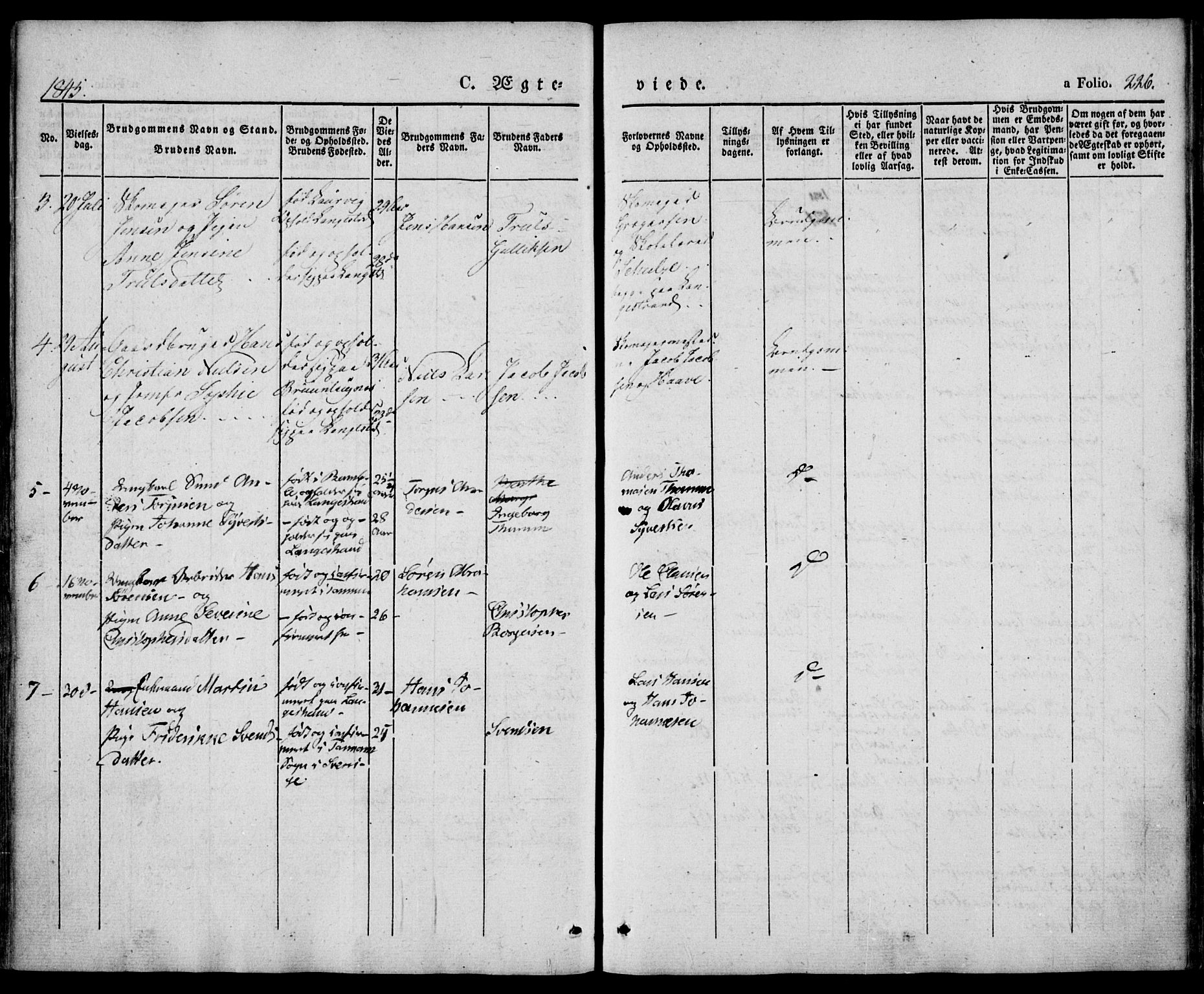 Larvik kirkebøker, AV/SAKO-A-352/F/Fb/L0003: Parish register (official) no. II 3, 1842-1856, p. 226