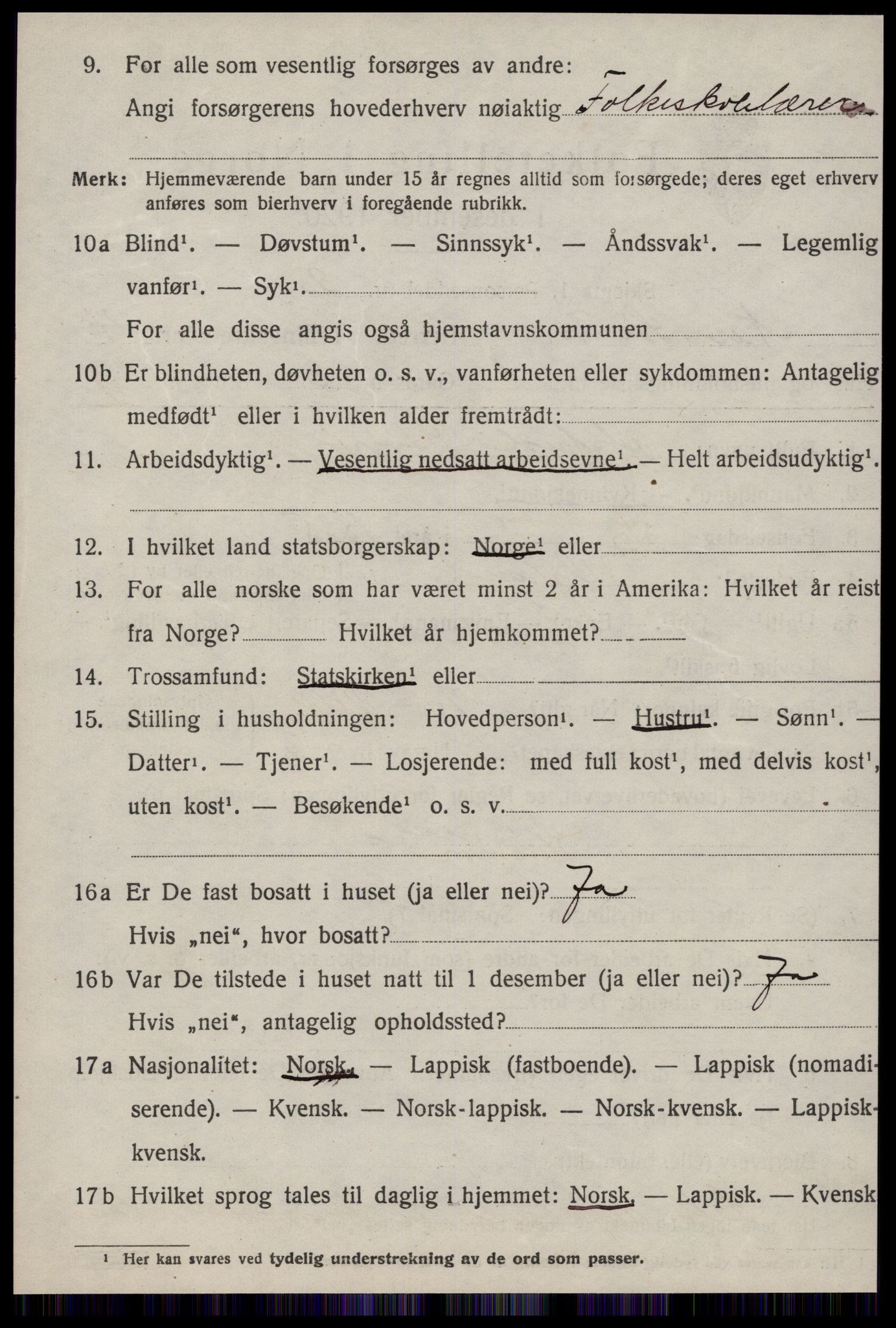 SAT, 1920 census for Nes (ST), 1920, p. 2136