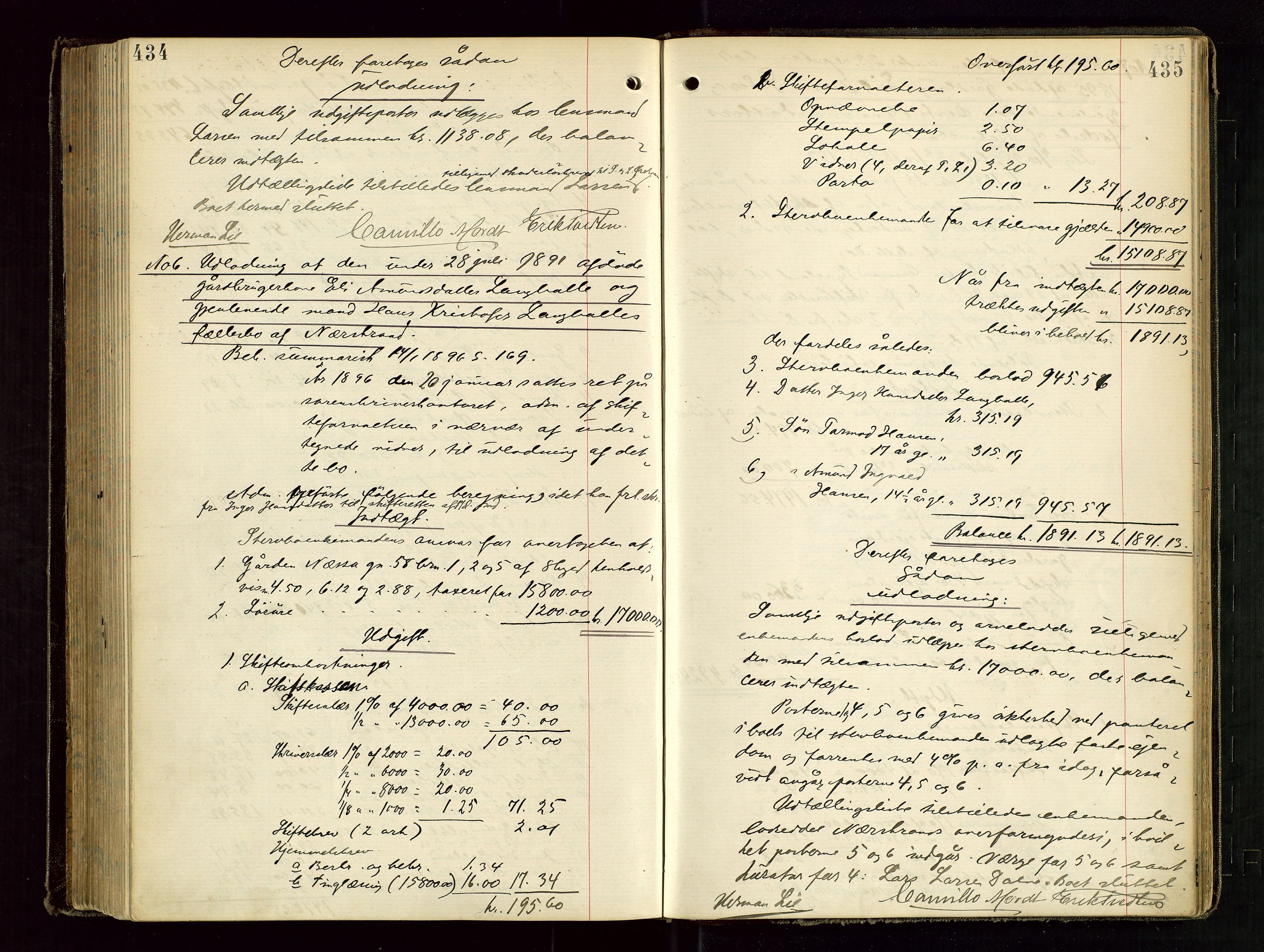 Ryfylke tingrett, AV/SAST-A-100055/001/IV/IVD/L0029: Skifteprotokoll, register i protokollen, 1893-1897, p. 434-435