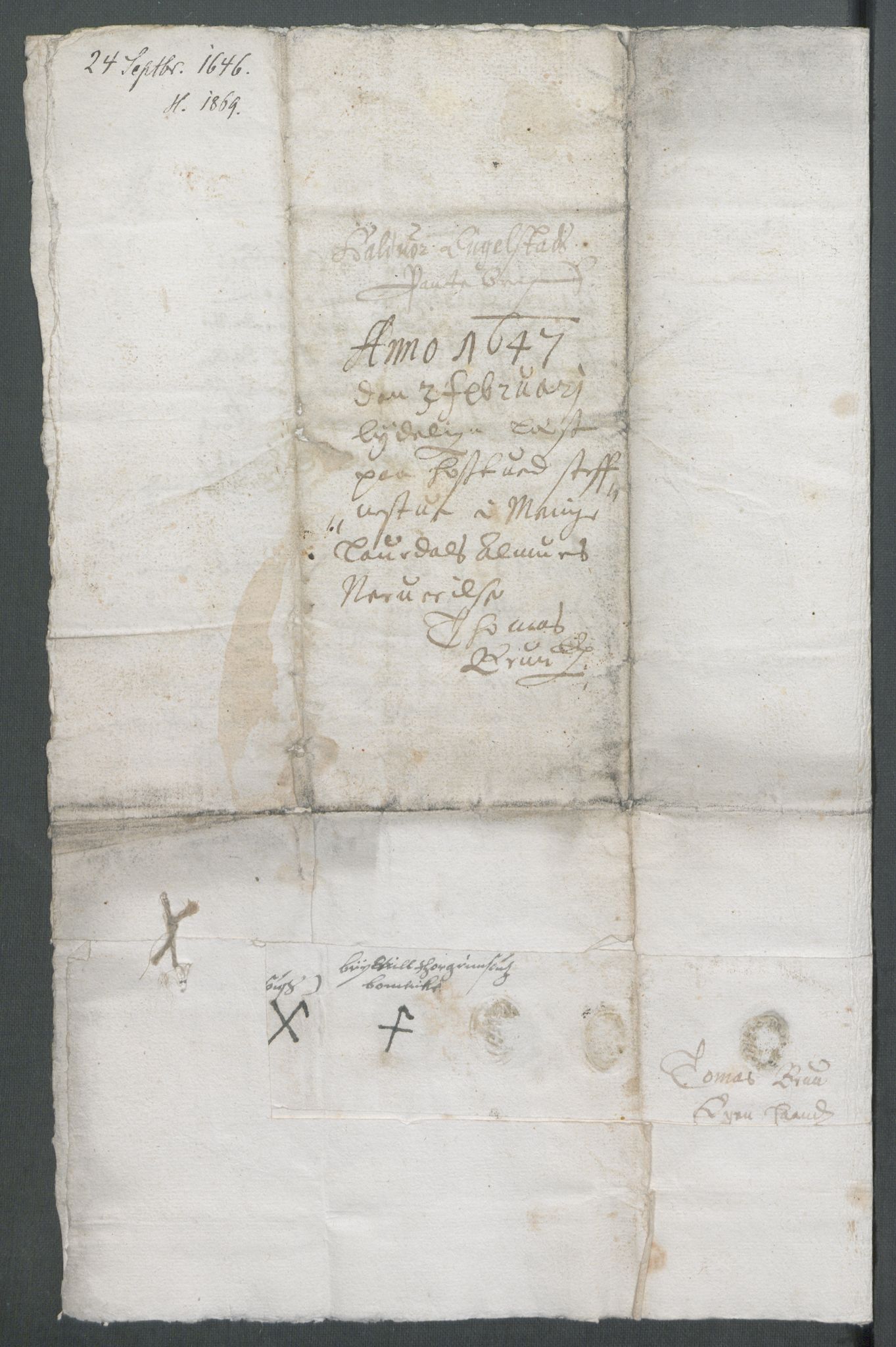 Riksarkivets diplomsamling, AV/RA-EA-5965/F02/L0159: Dokumenter, 1645-1646, p. 104