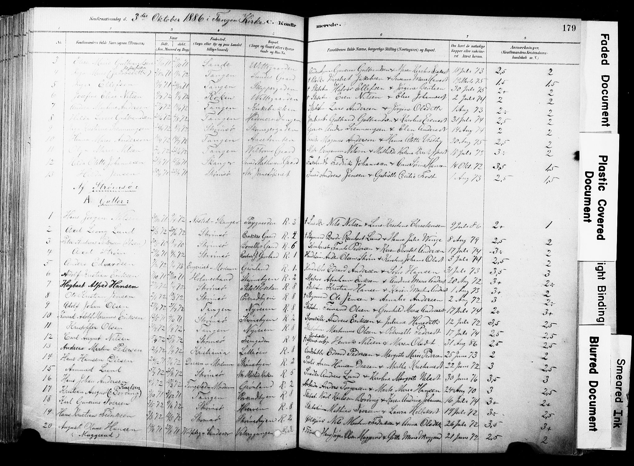 Strømsø kirkebøker, SAKO/A-246/F/Fb/L0006: Parish register (official) no. II 6, 1879-1910, p. 179