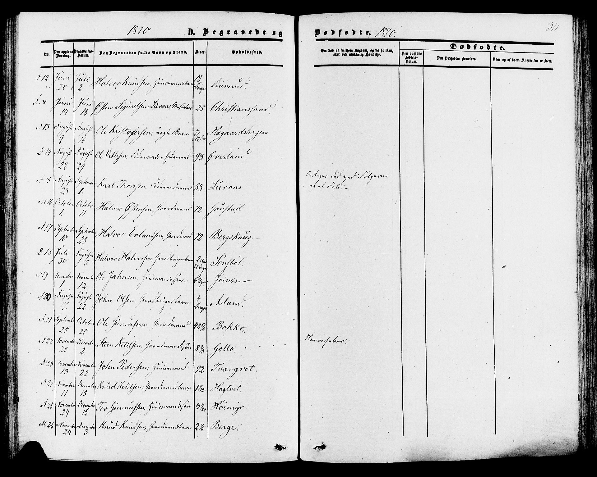 Tinn kirkebøker, AV/SAKO-A-308/F/Fa/L0006: Parish register (official) no. I 6, 1857-1878, p. 311