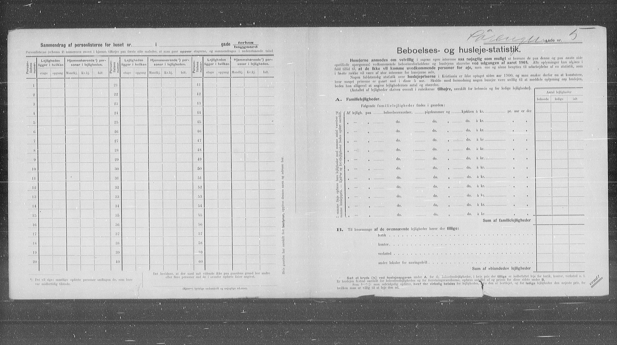 OBA, Municipal Census 1905 for Kristiania, 1905, p. 55718