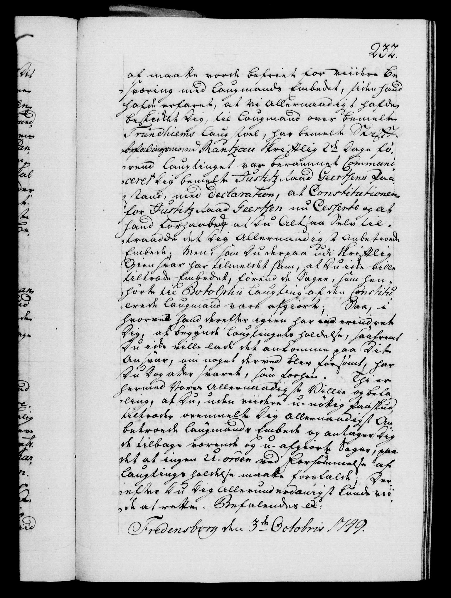 Danske Kanselli 1572-1799, AV/RA-EA-3023/F/Fc/Fca/Fcab/L0032: Norske tegnelser, 1749-1750, p. 232a