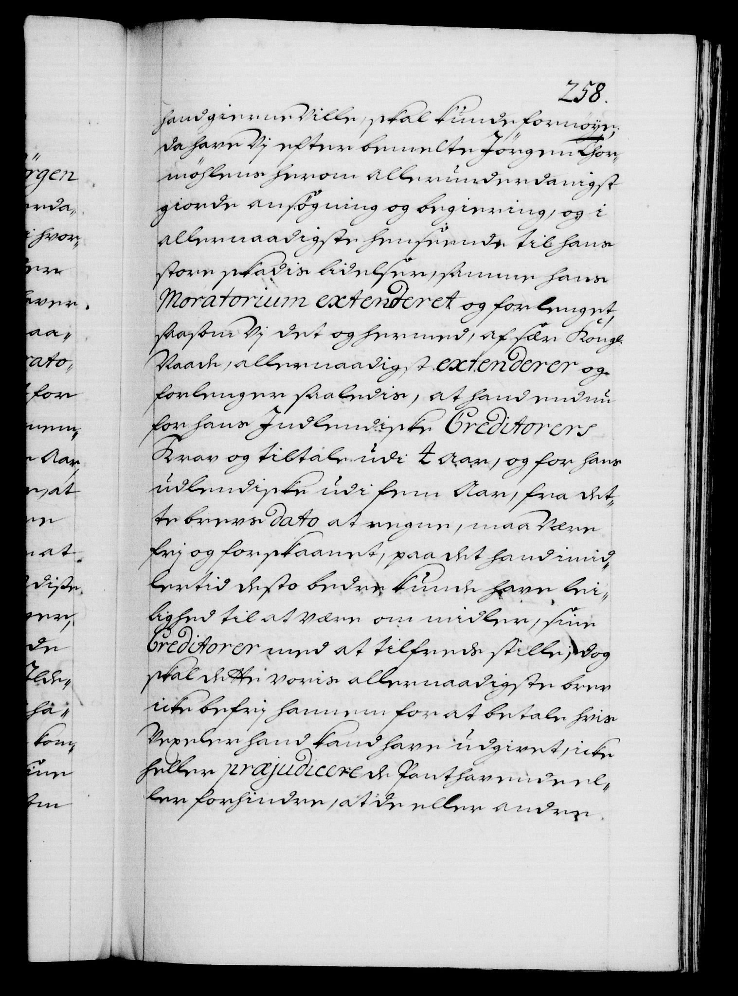 Danske Kanselli 1572-1799, AV/RA-EA-3023/F/Fc/Fca/Fcaa/L0018: Norske registre, 1699-1703, p. 258a