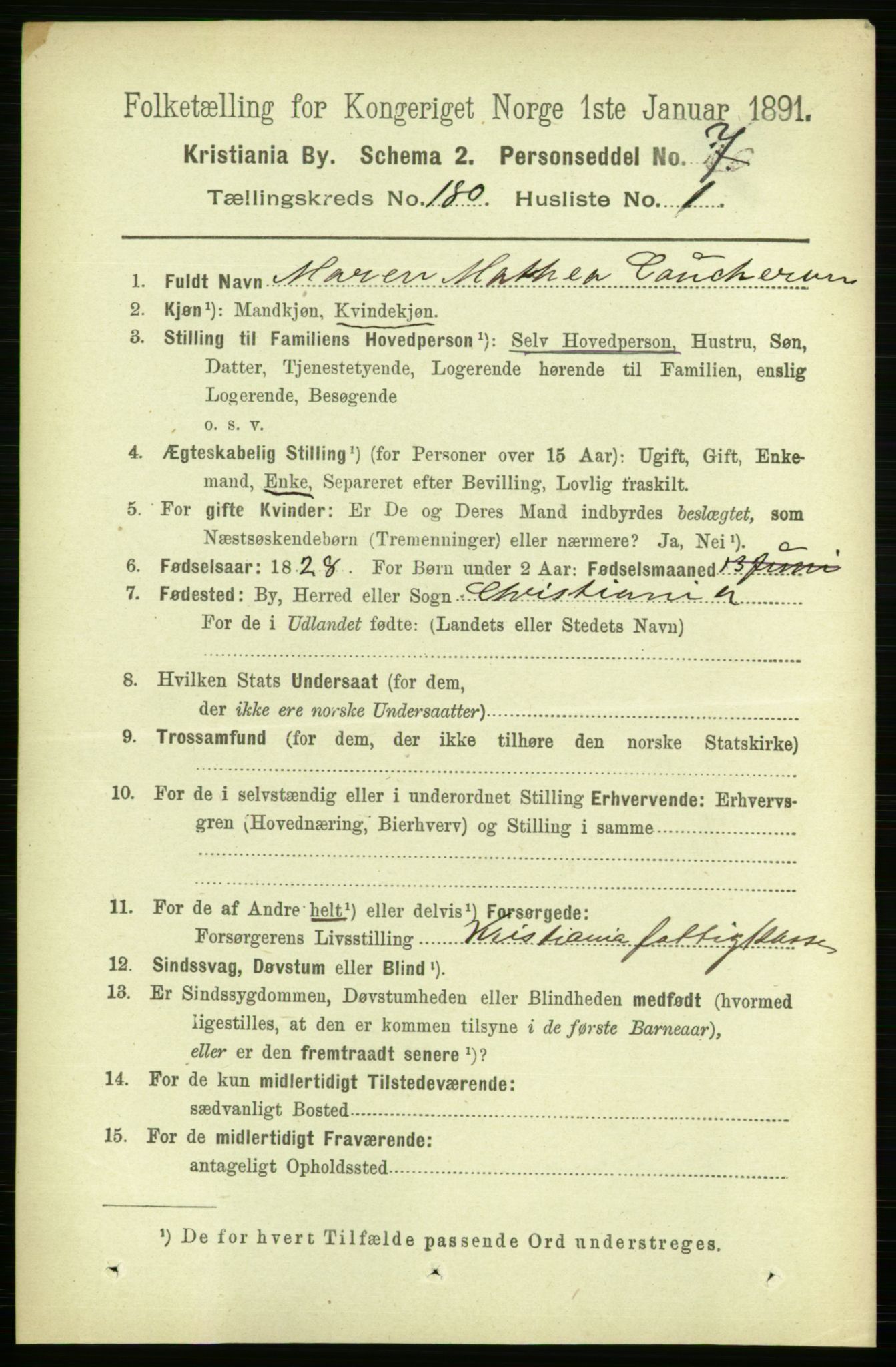 RA, 1891 census for 0301 Kristiania, 1891, p. 108257