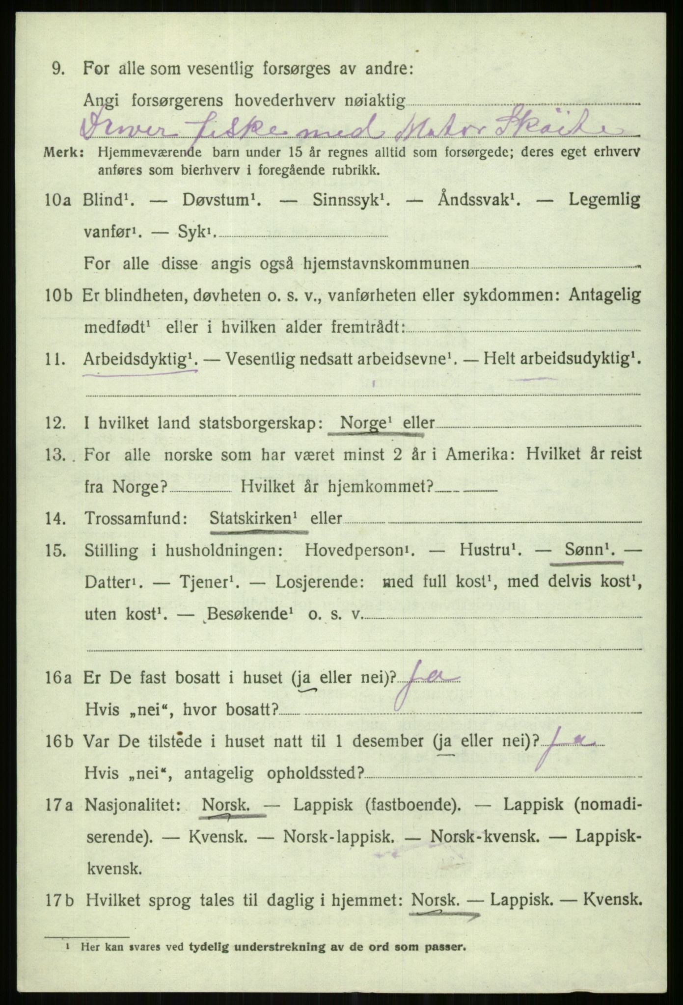 SATØ, 1920 census for Karlsøy, 1920, p. 4271