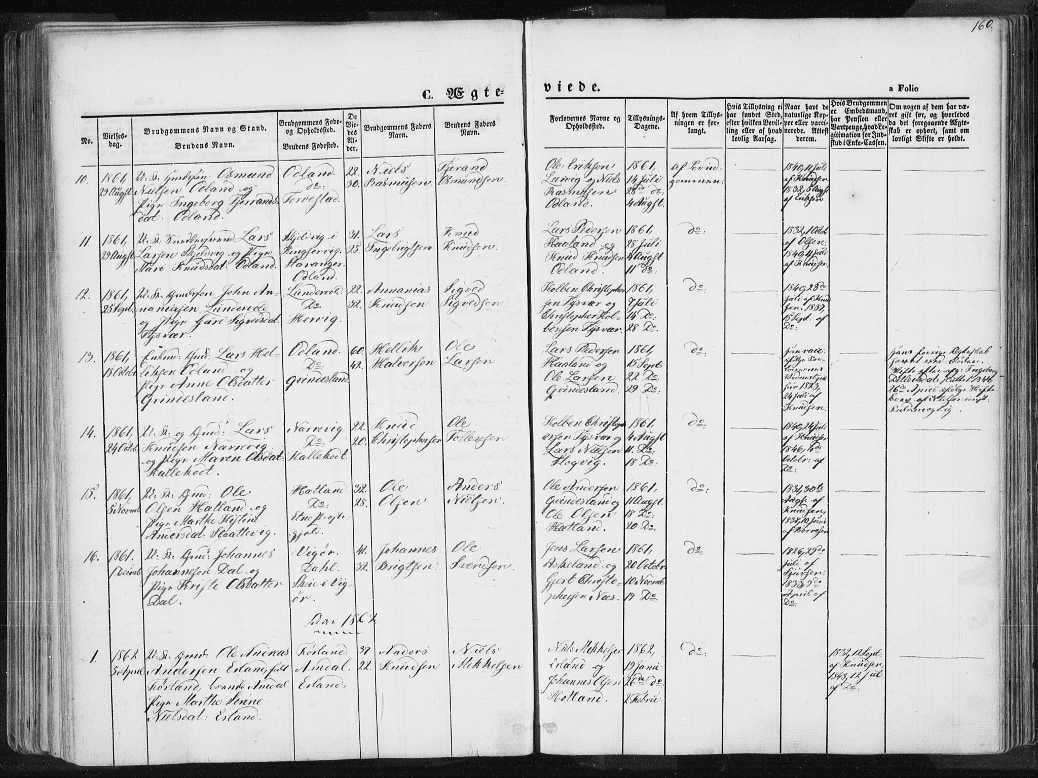 Tysvær sokneprestkontor, SAST/A -101864/H/Ha/Haa/L0003: Parish register (official) no. A 3, 1856-1865, p. 160