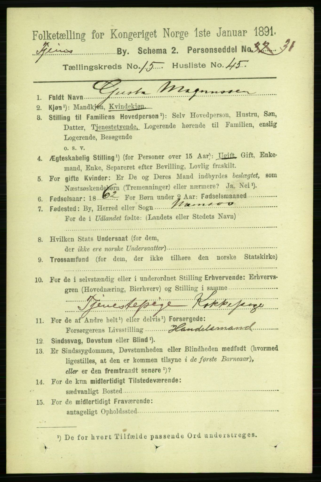 RA, 1891 census for 1601 Trondheim, 1891, p. 12196