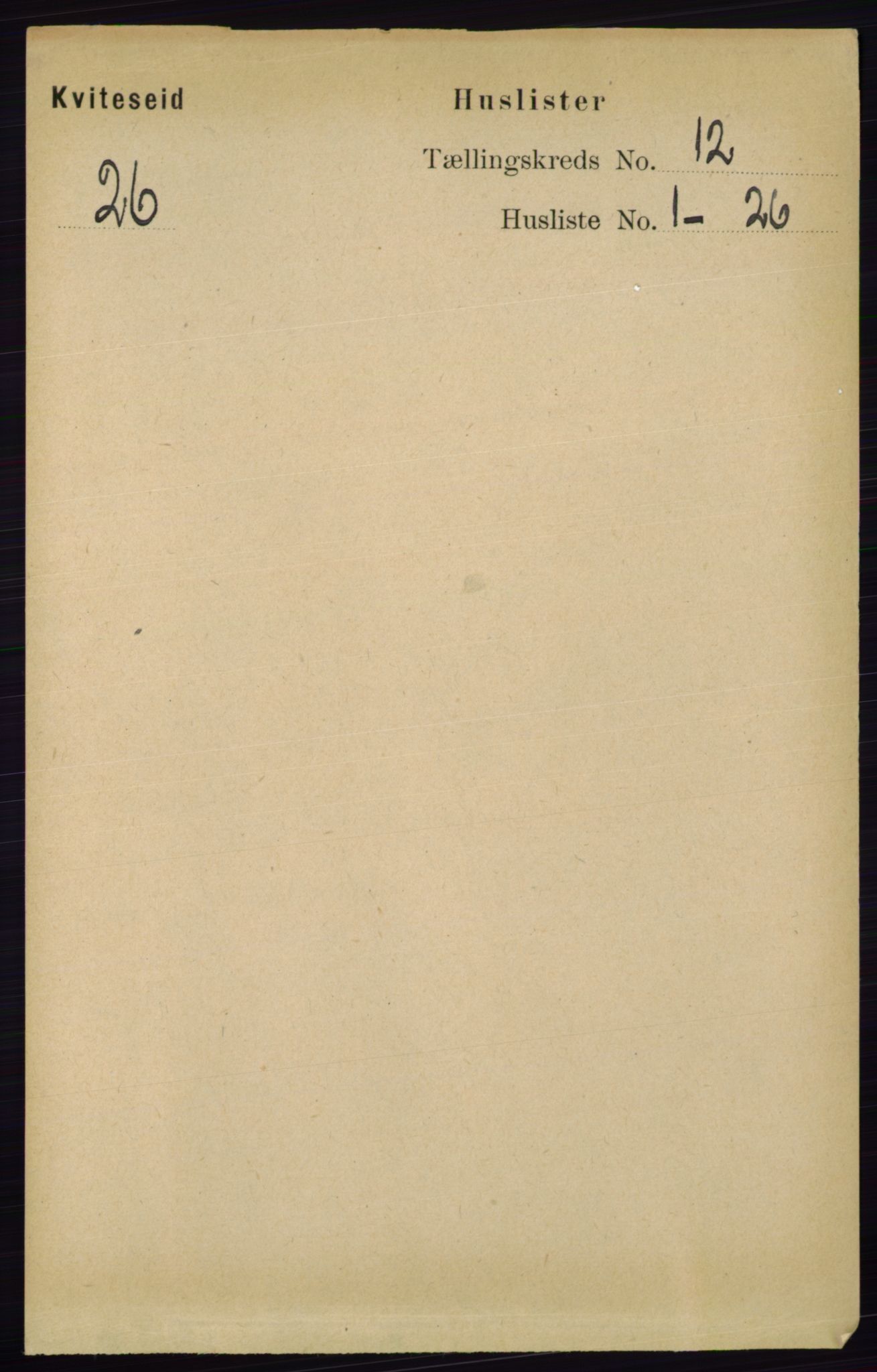 RA, 1891 census for 0829 Kviteseid, 1891, p. 2811