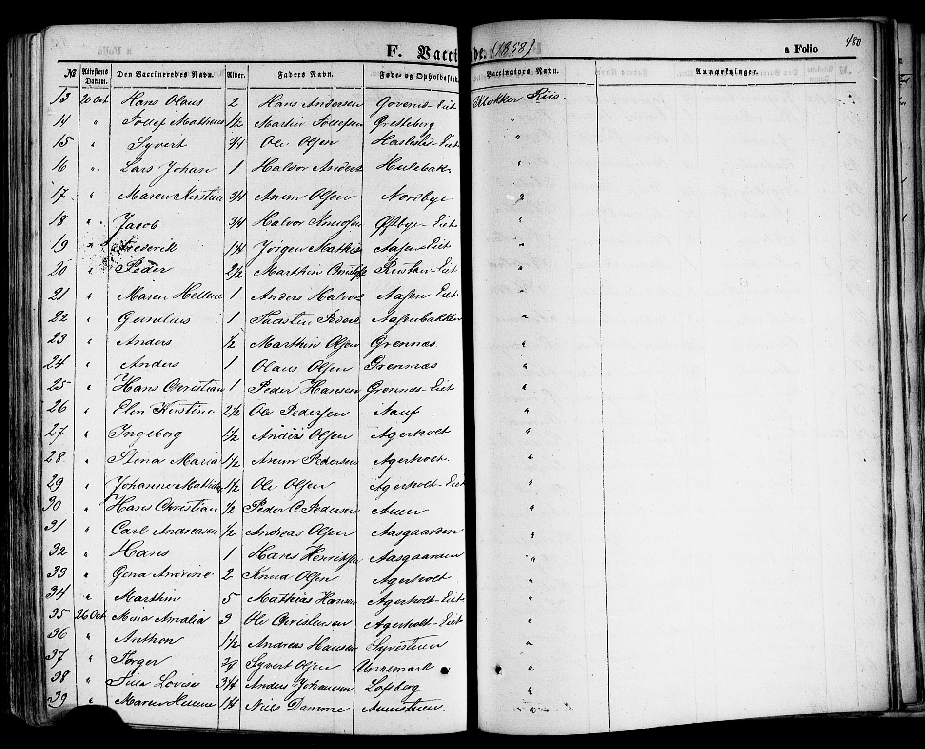 Hof kirkebøker, SAKO/A-64/F/Fa/L0006: Parish register (official) no. I 6, 1851-1877, p. 480