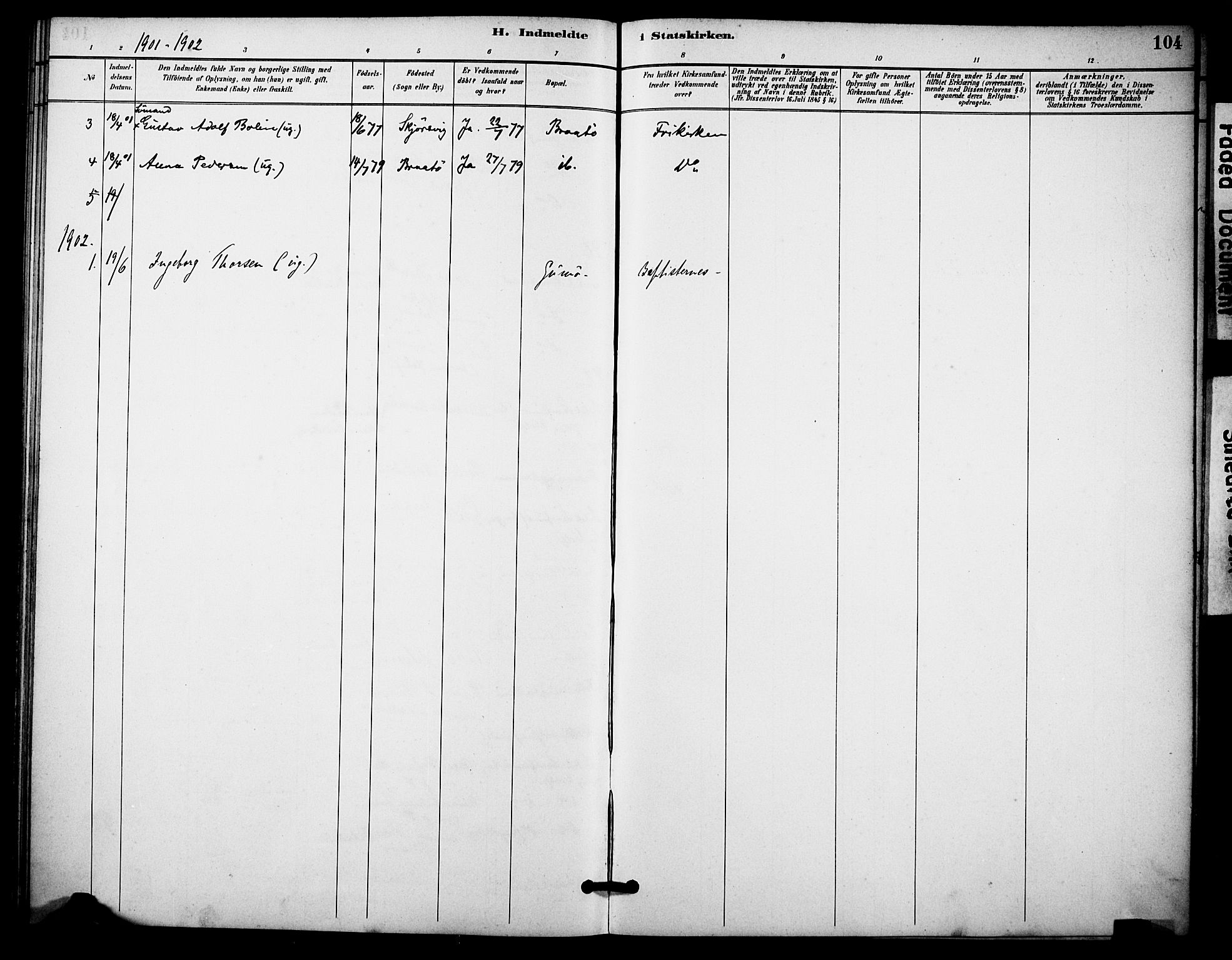Skåtøy kirkebøker, SAKO/A-304/F/Fa/L0004: Parish register (official) no. I 4, 1884-1900, p. 104